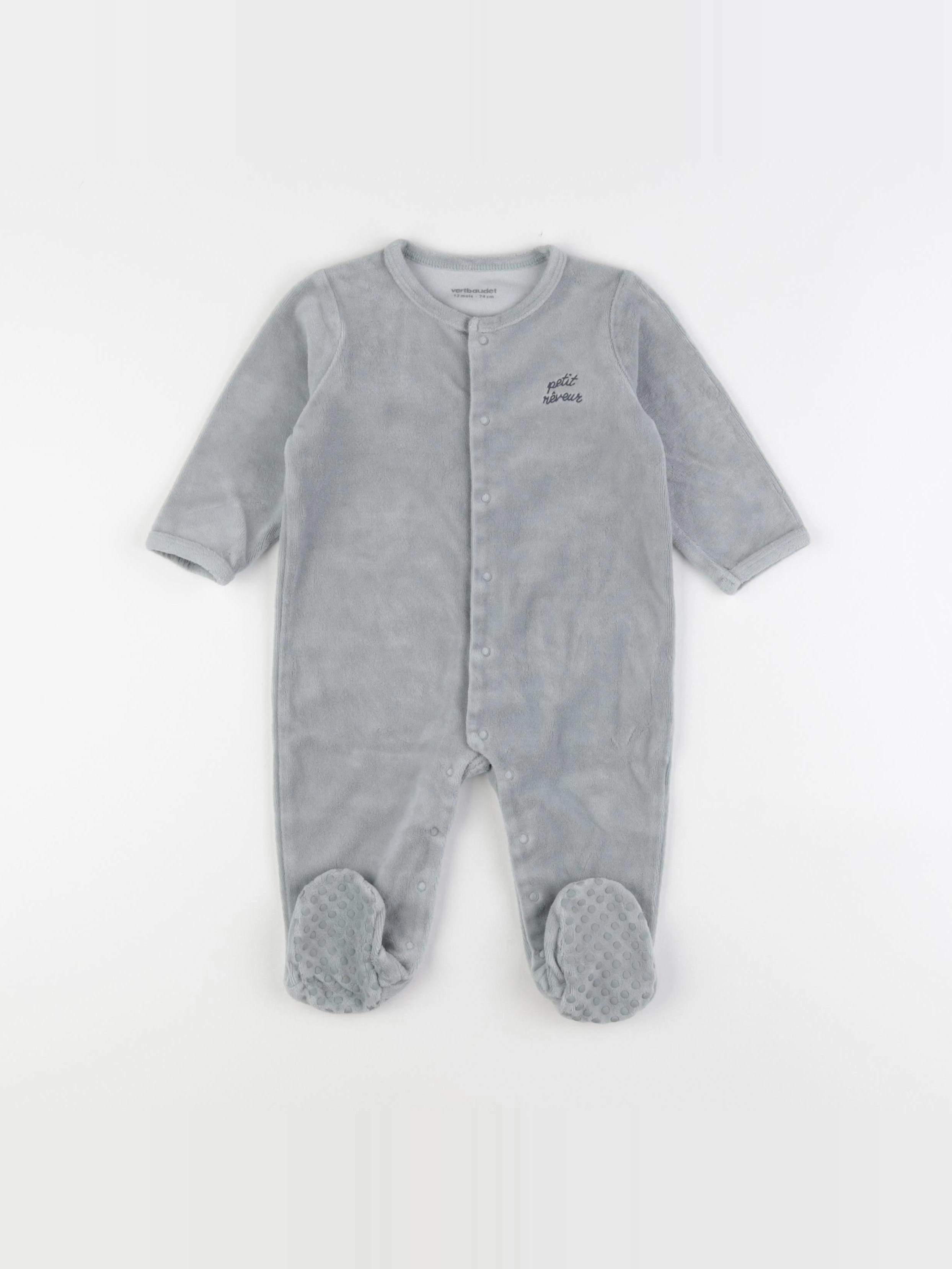Vertbaudet - pyjama velours vert - 12 mois