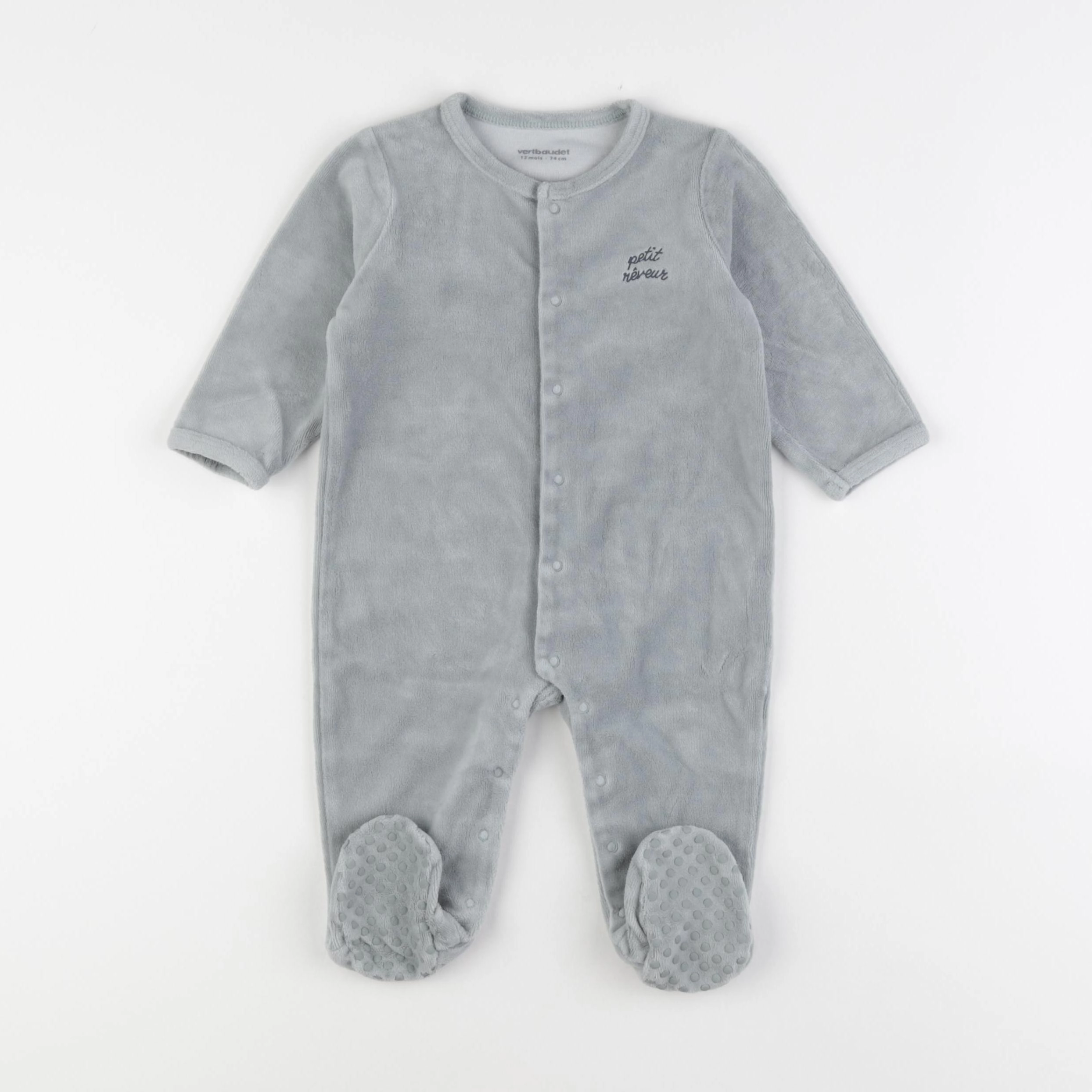Vertbaudet - pyjama velours vert - 12 mois