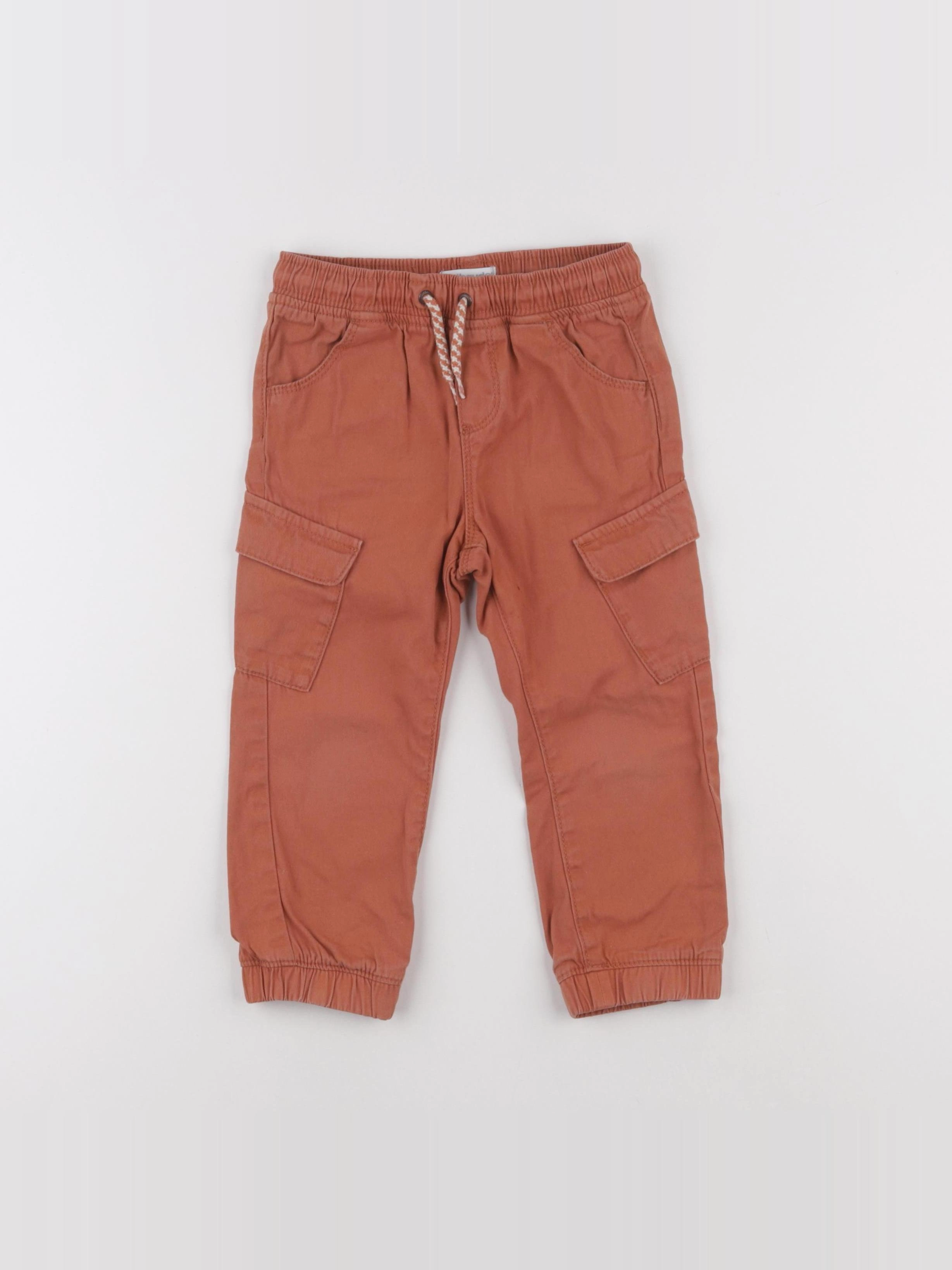 Vertbaudet - pantalon orange, marron - 36 mois
