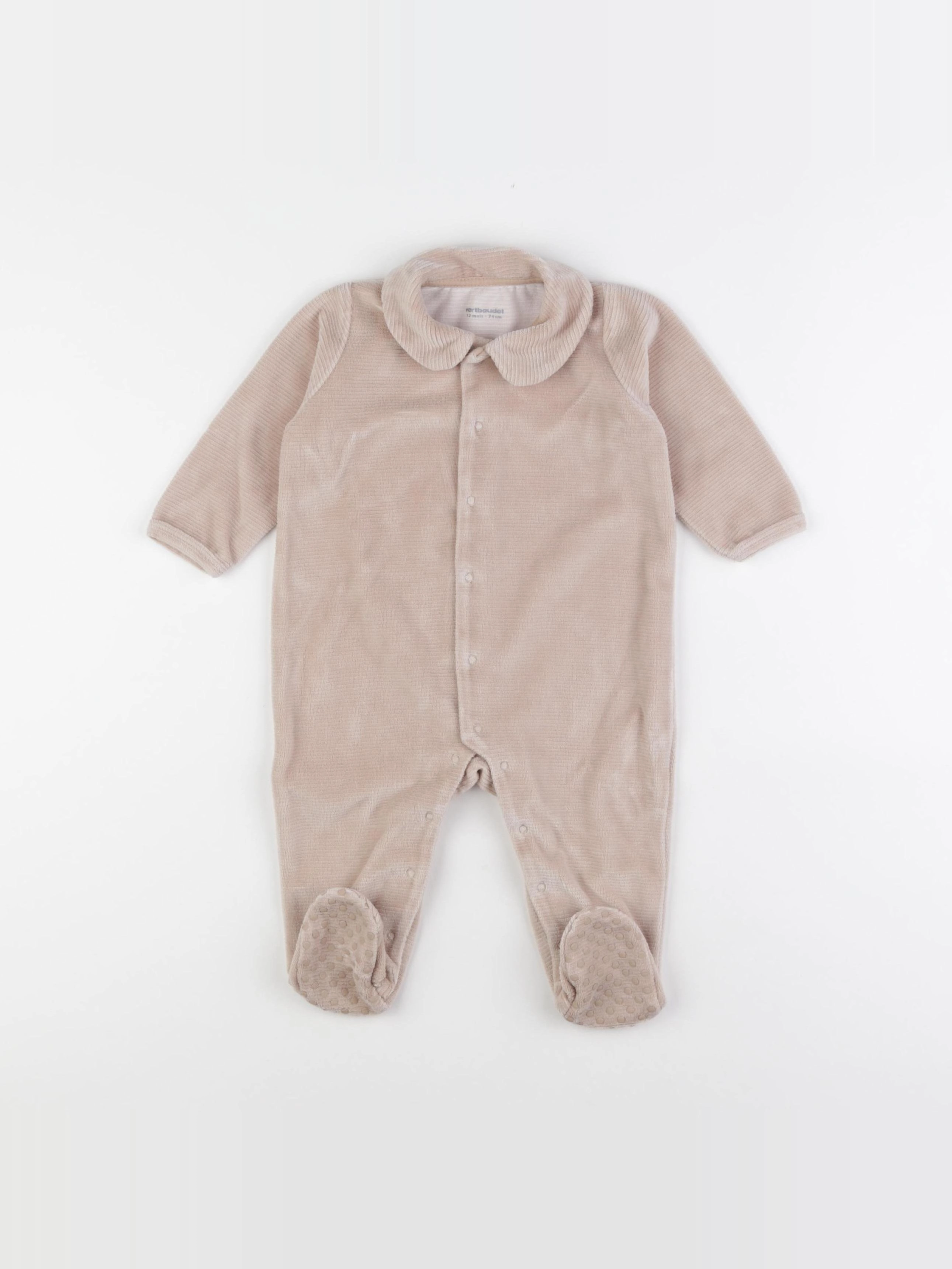 Vertbaudet - pyjama velours marron - 12 mois
