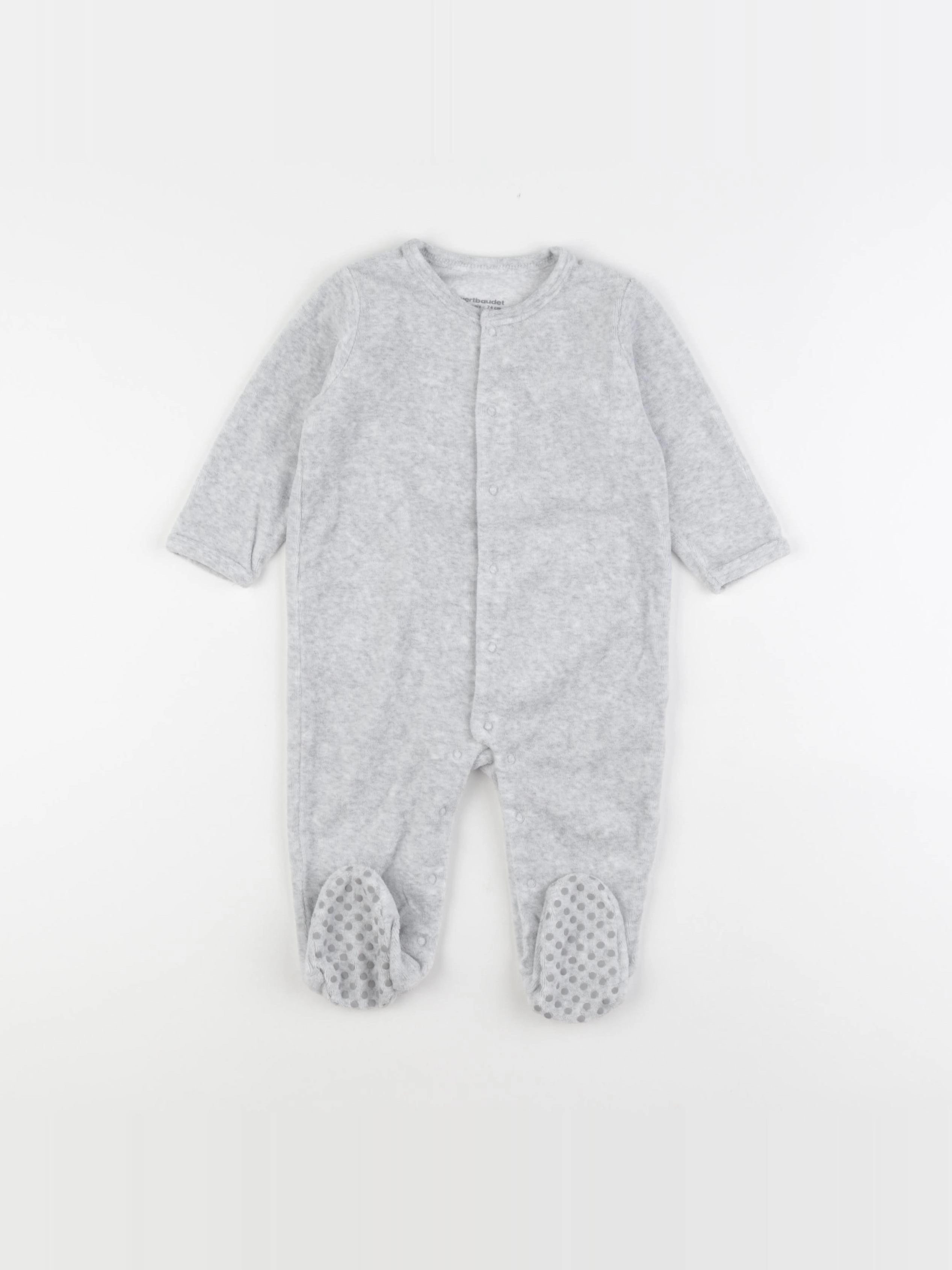 Vertbaudet - pyjama velours gris - 12 mois