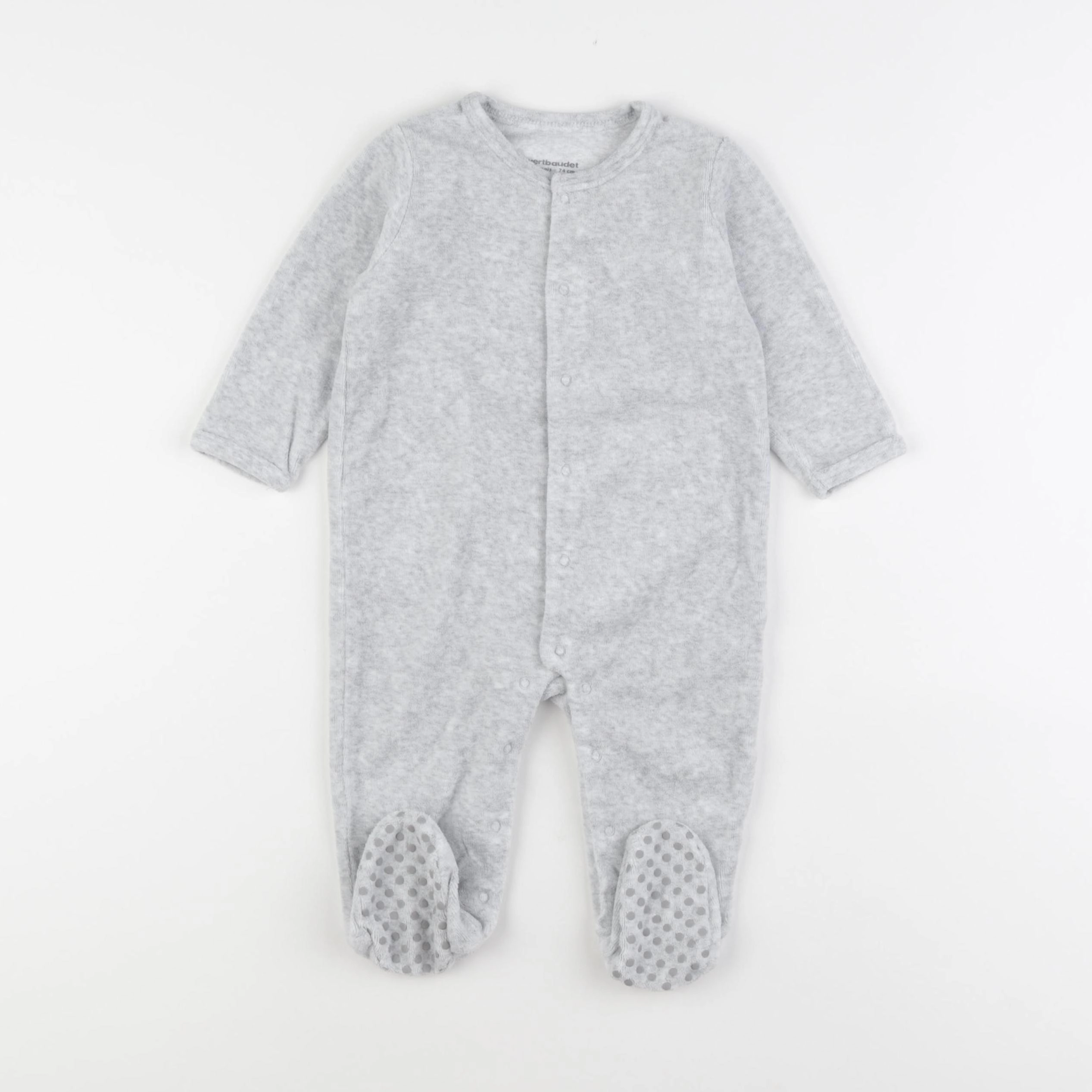 Vertbaudet - pyjama velours gris - 12 mois