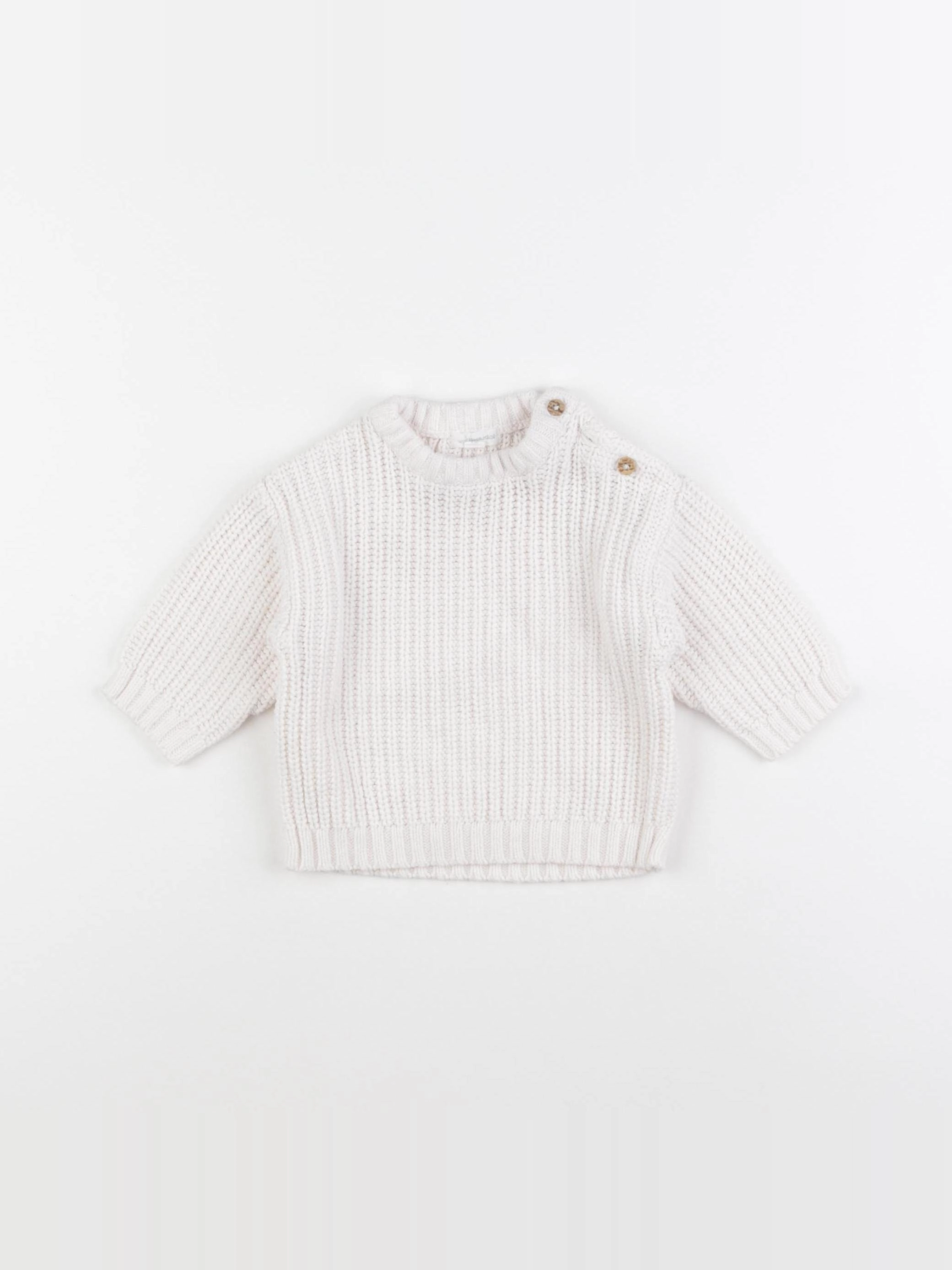 Vertbaudet - pull beige - 6 mois