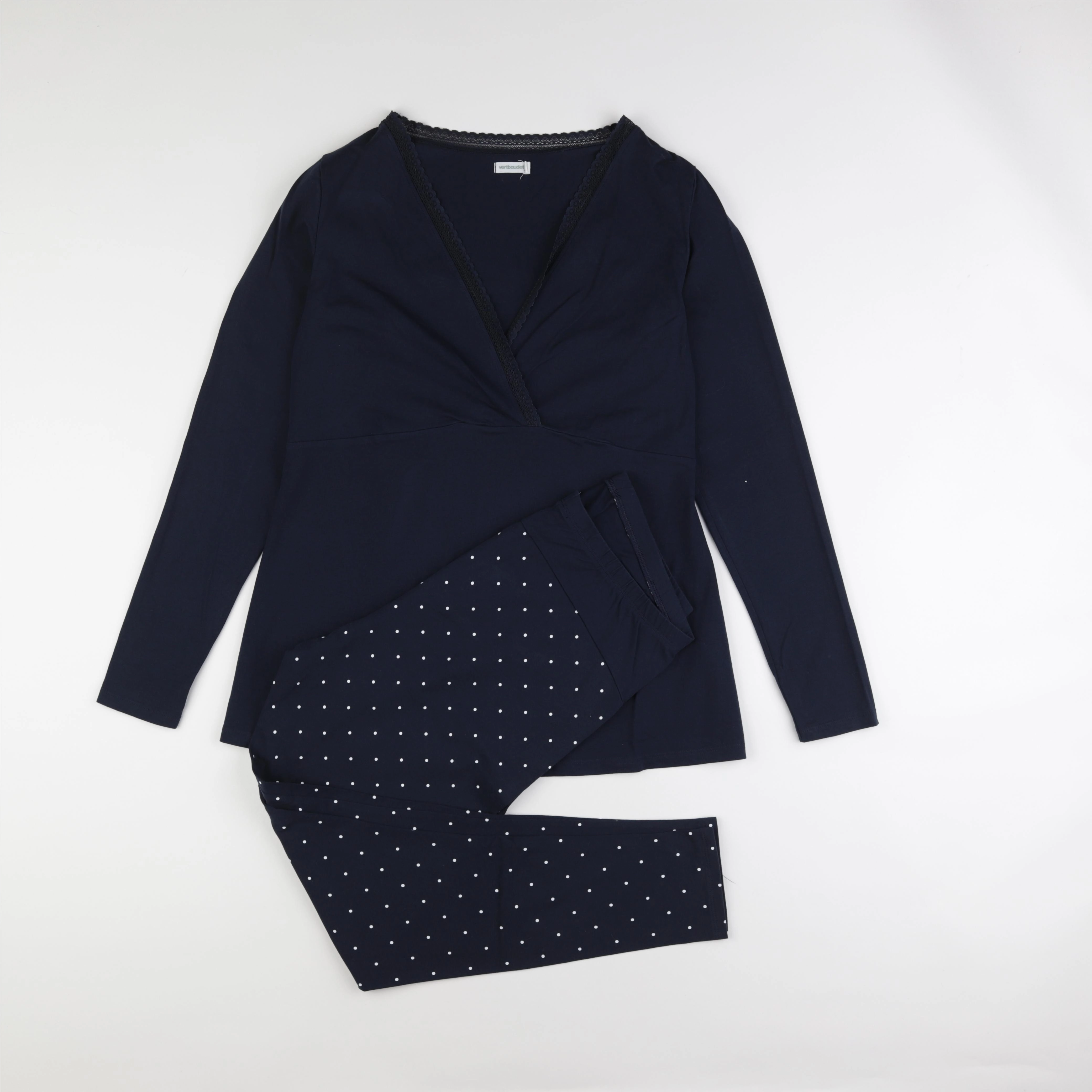 Vertbaudet - pyjama grossesse coton bleu - 42 à 44