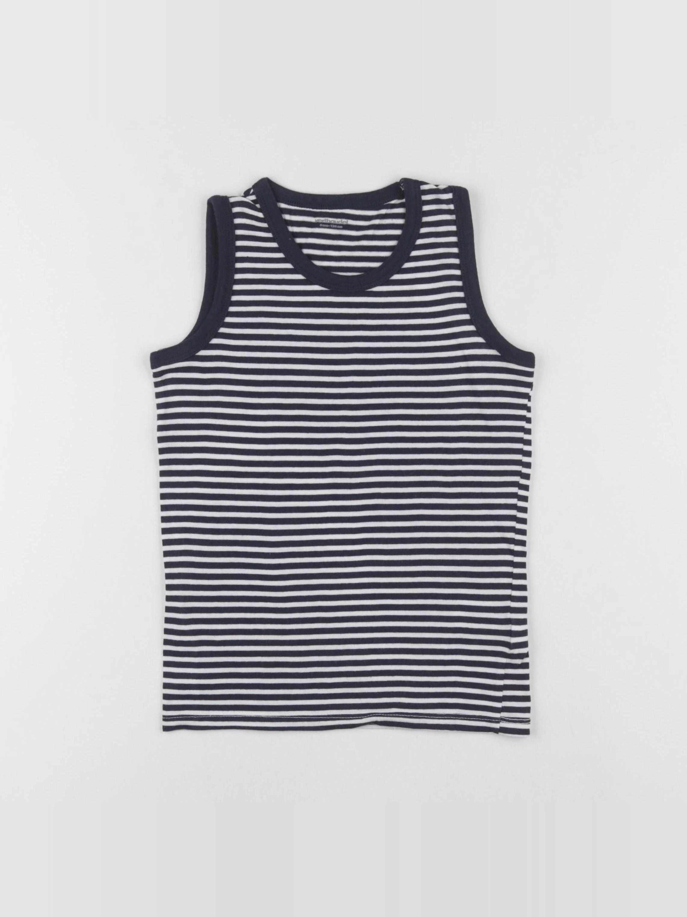 Vertbaudet - maillot de corps bleu, blanc - 8 ans