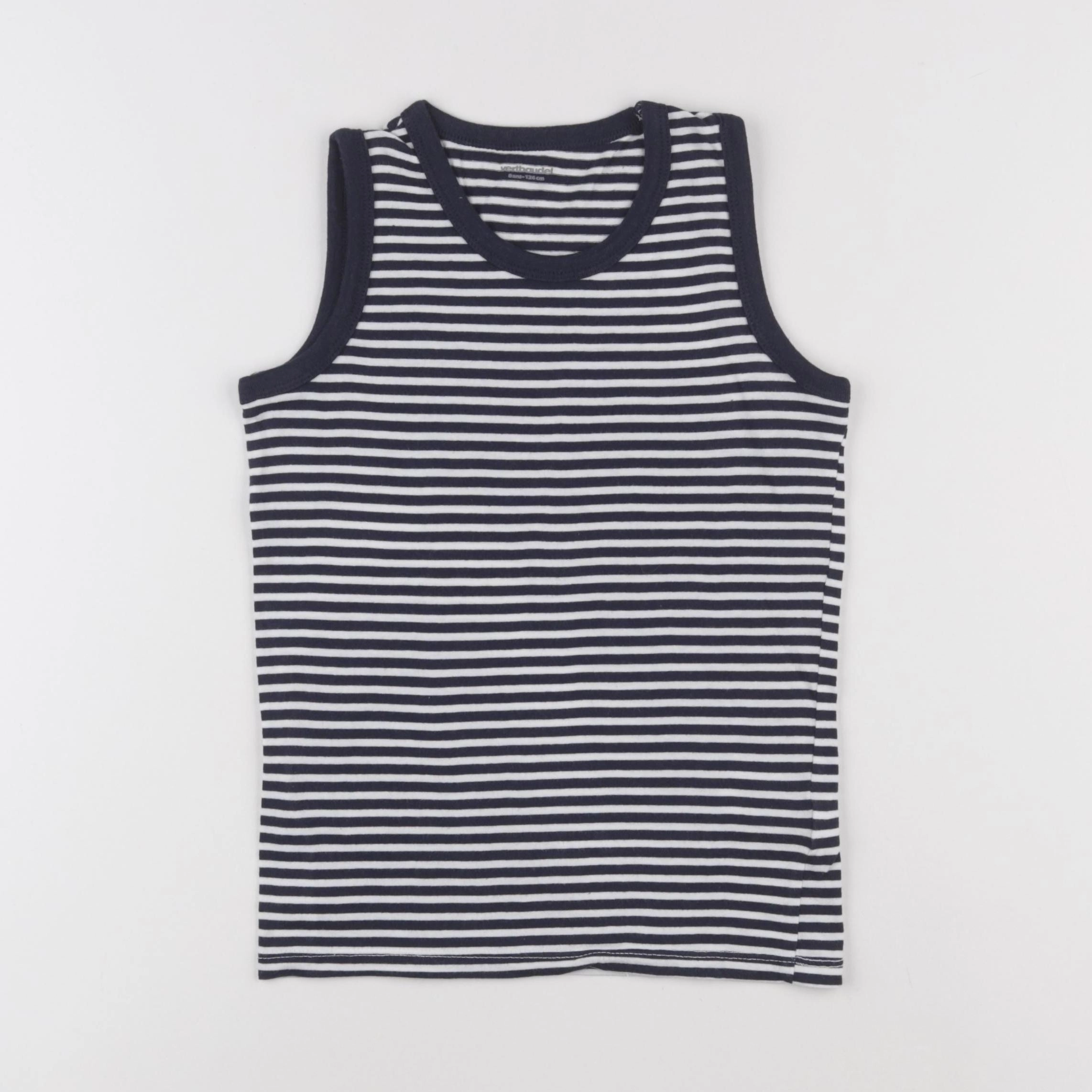 Vertbaudet - maillot de corps bleu, blanc - 8 ans