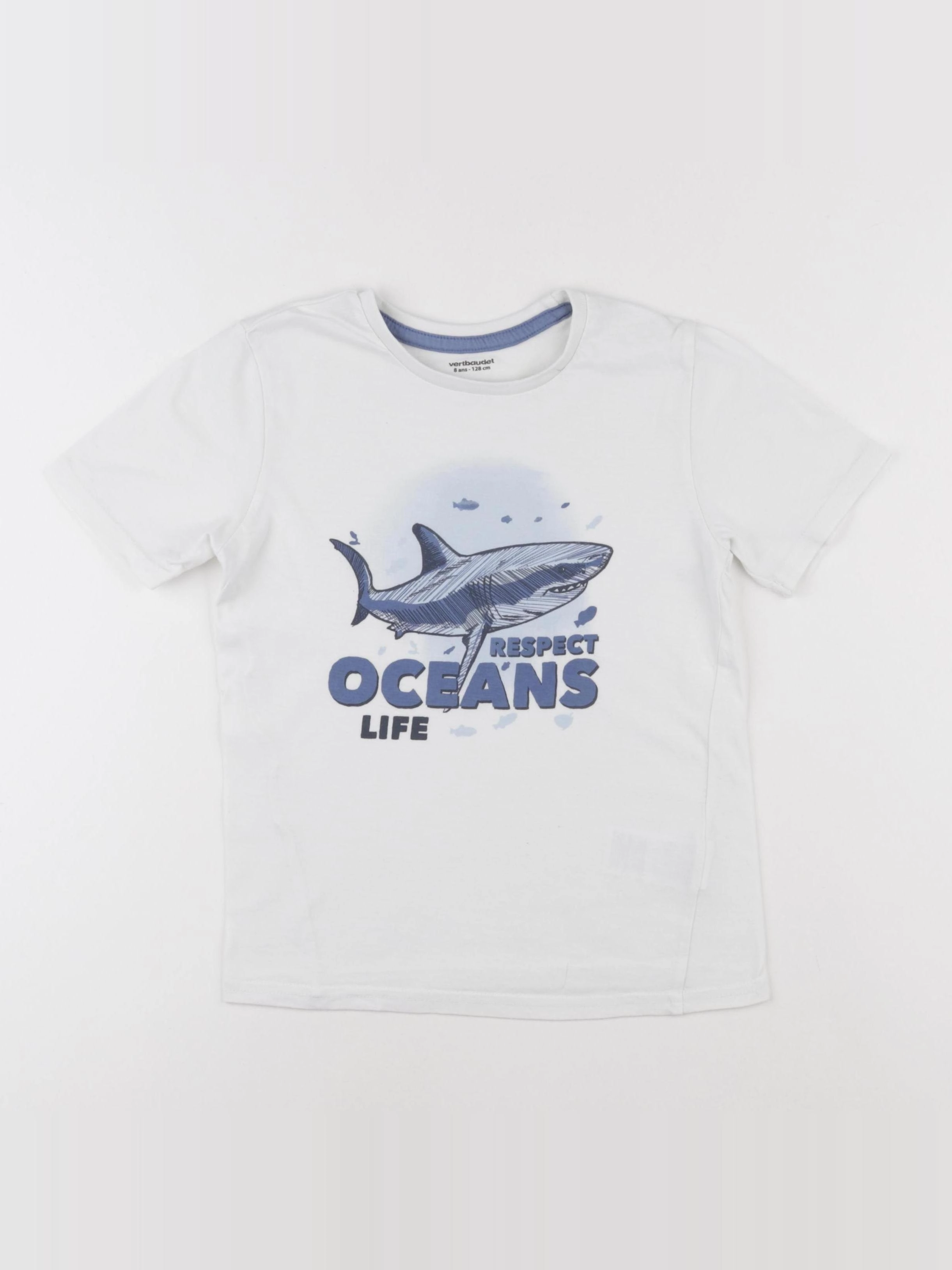 Vertbaudet - tee-shirt blanc - 8 ans