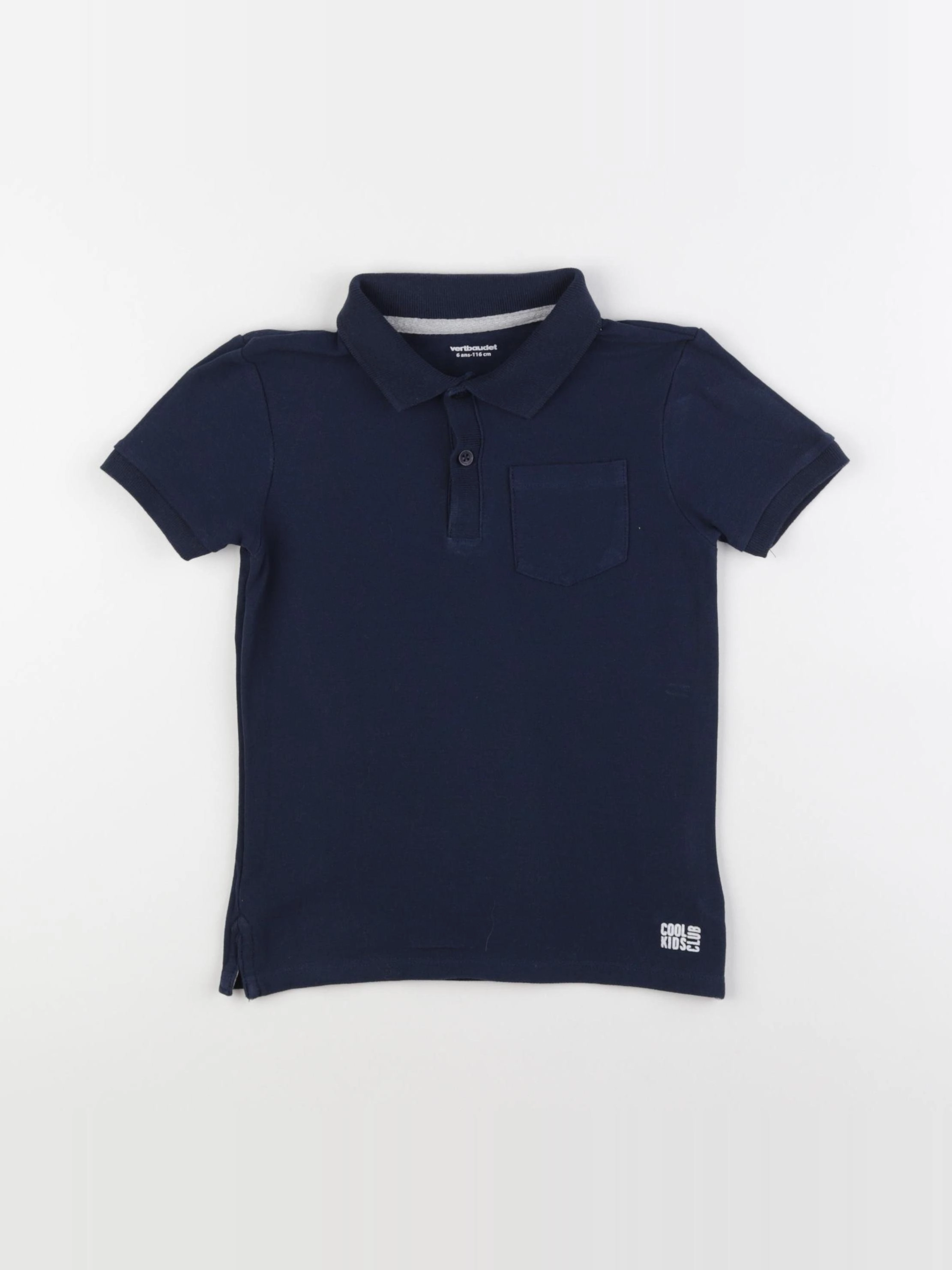 Vertbaudet - polo bleu - 6 ans