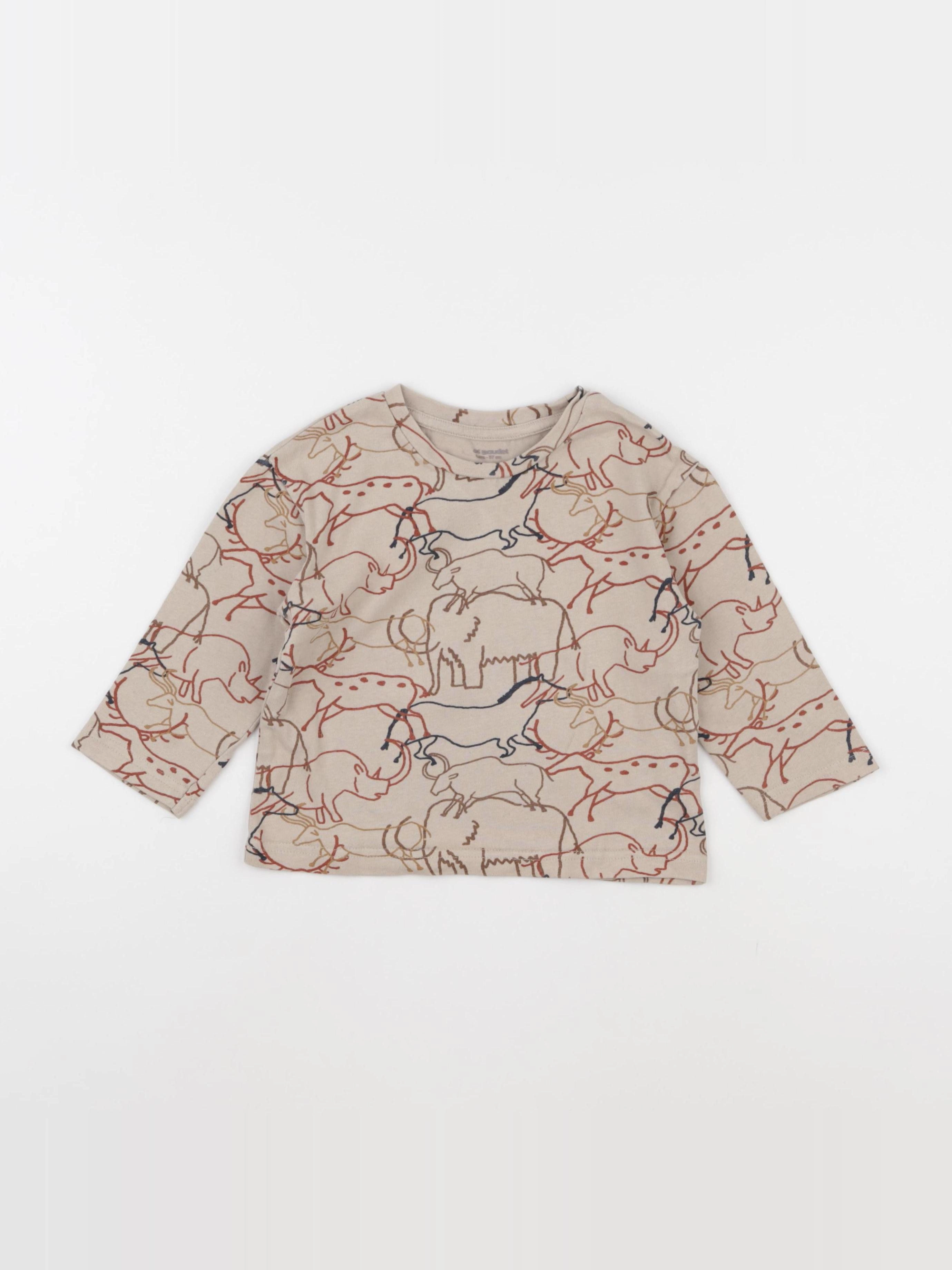 Vertbaudet - tee-shirt beige - 3 ans