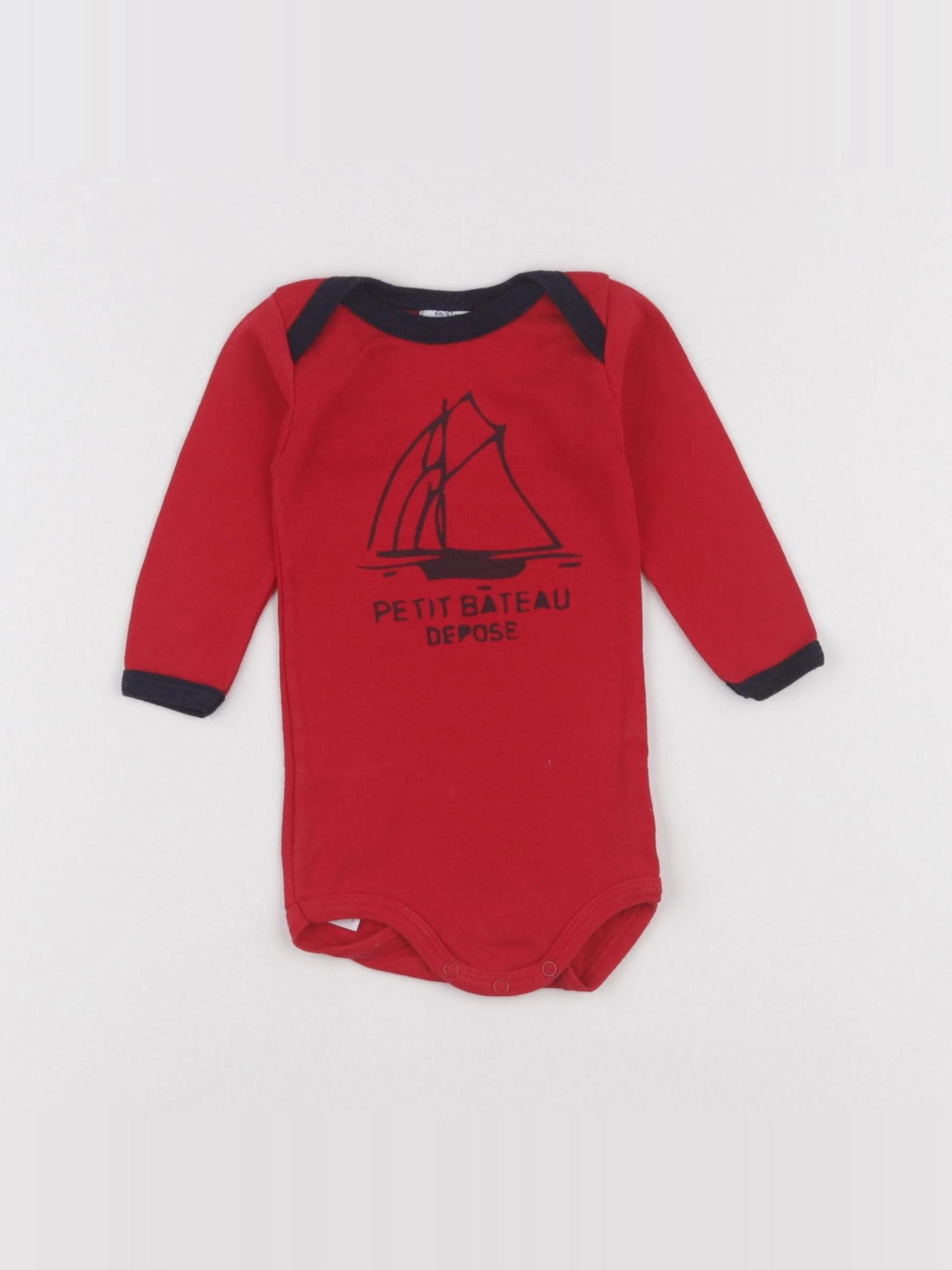 Petit Bateau - body rouge - 6 mois
