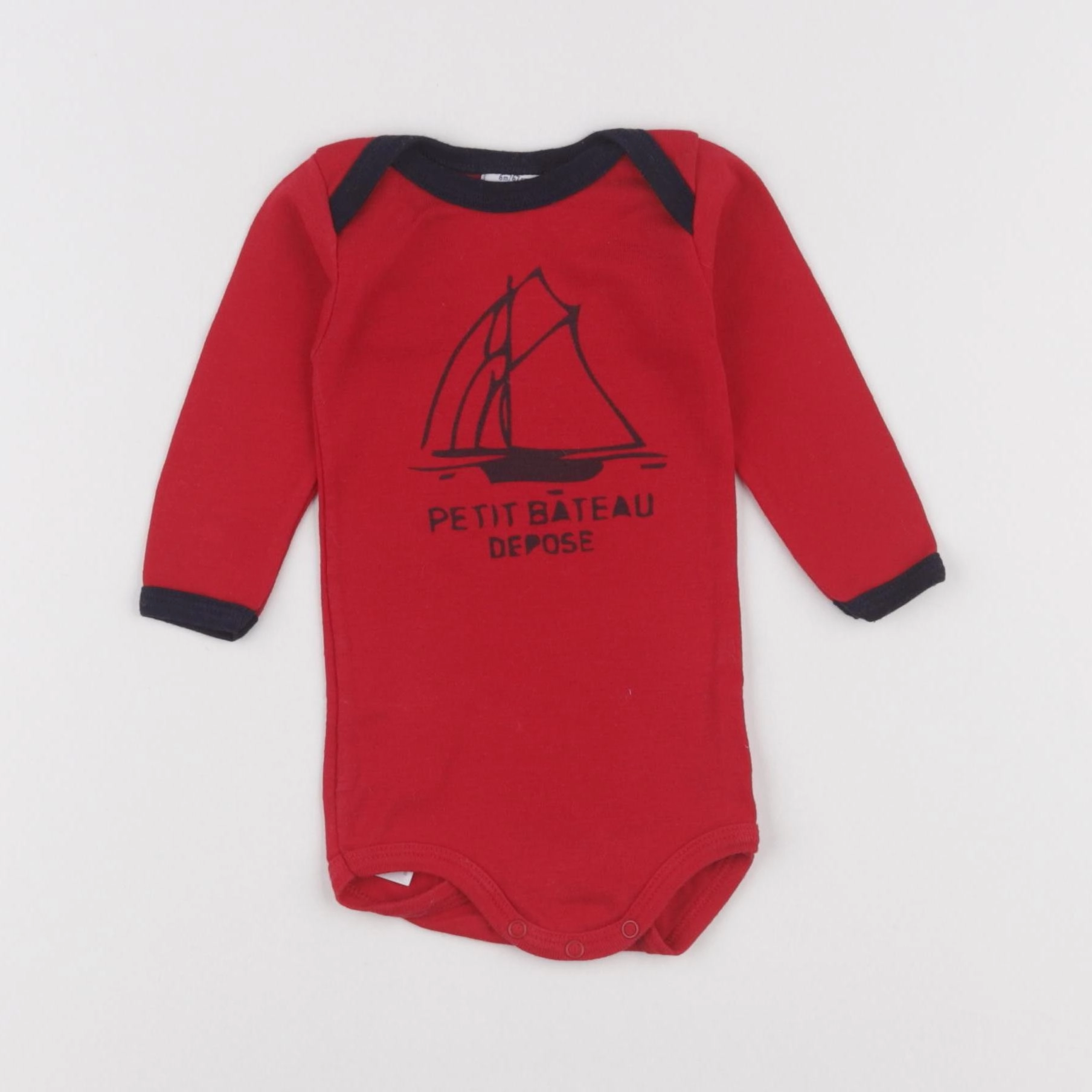 Petit Bateau - body rouge - 6 mois