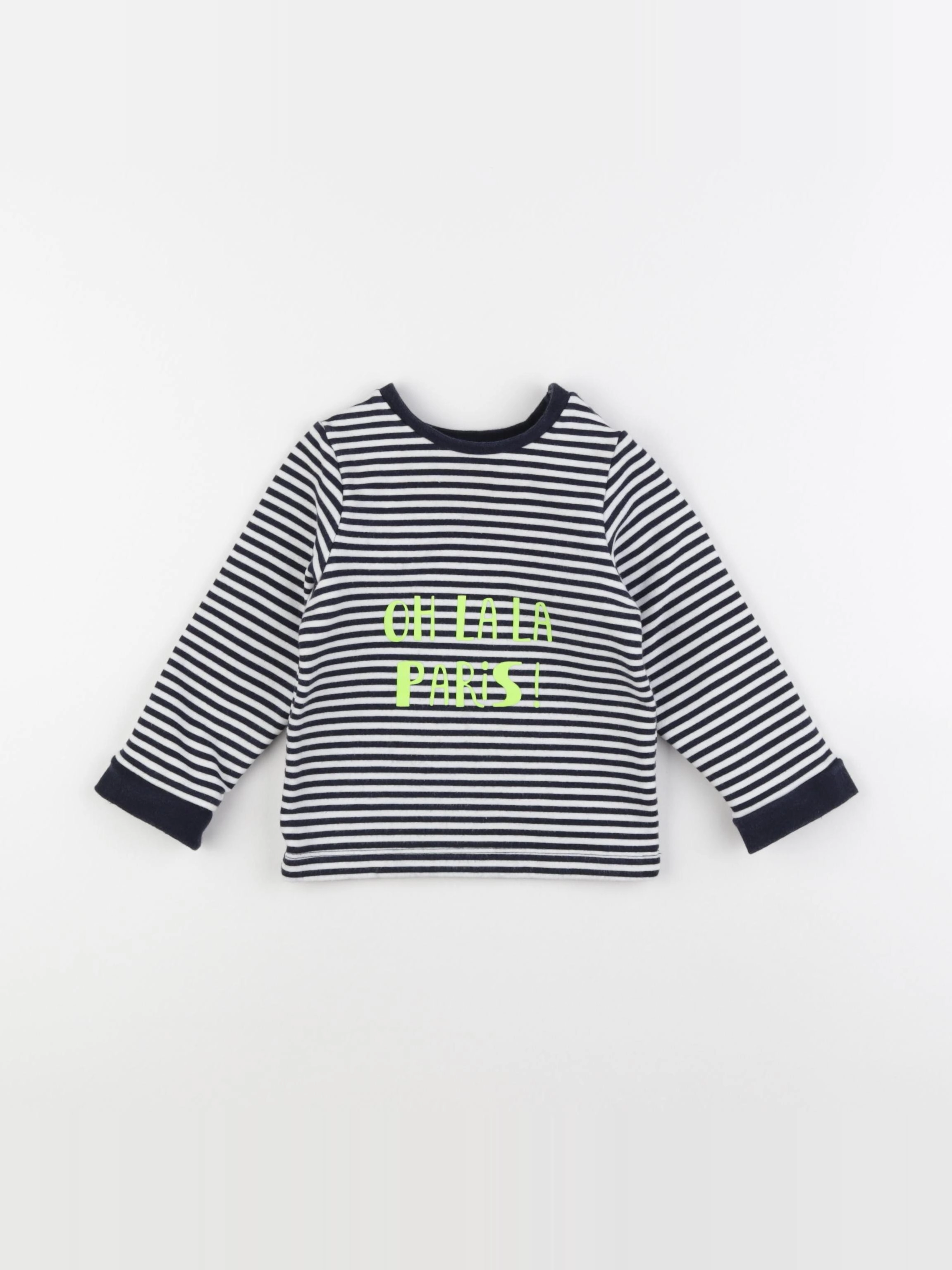 Jacadi - sweat blanc, bleu - 18 mois