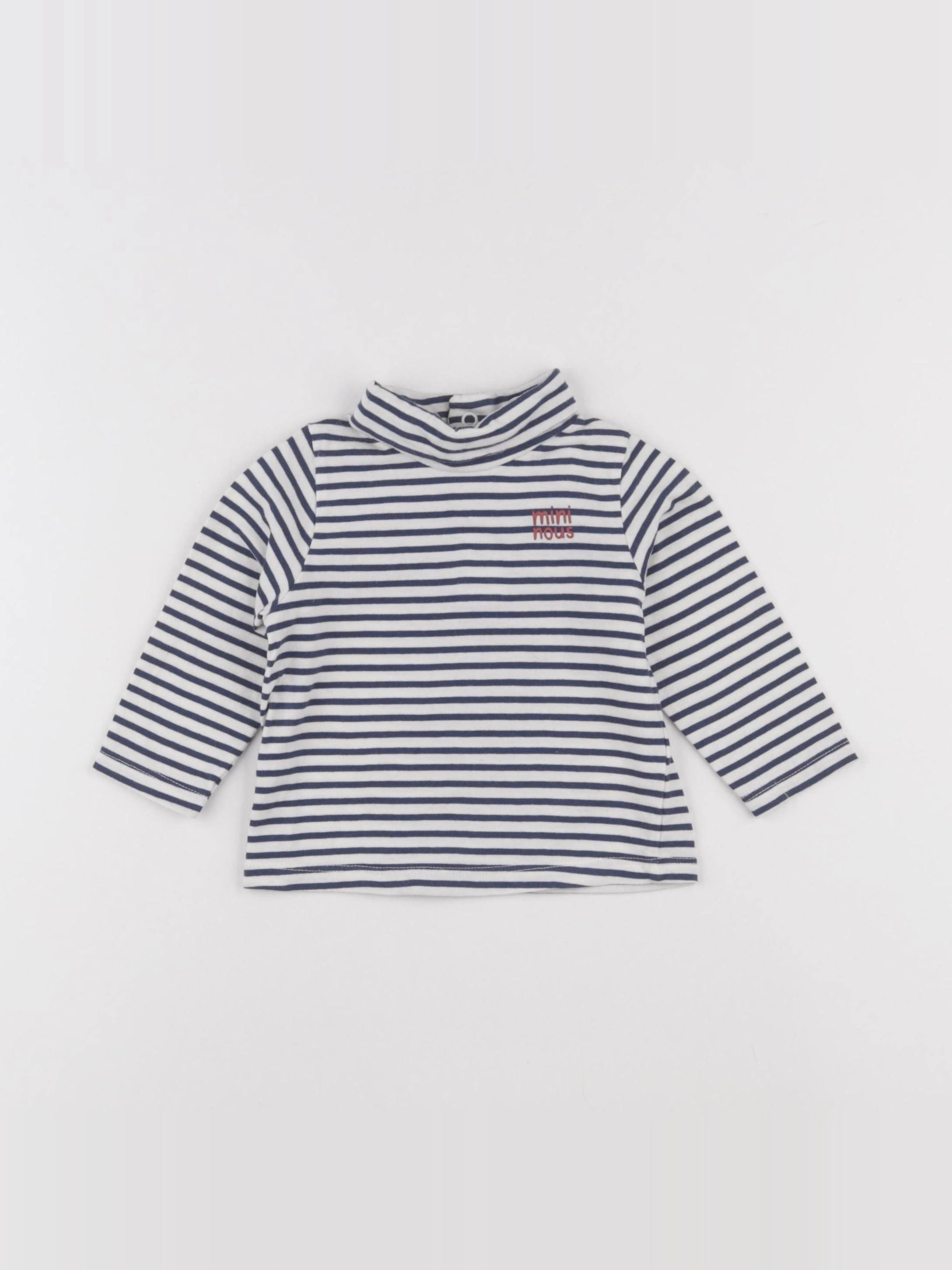 Tape à l'oeil - sous-pull blanc, bleu - 9 mois