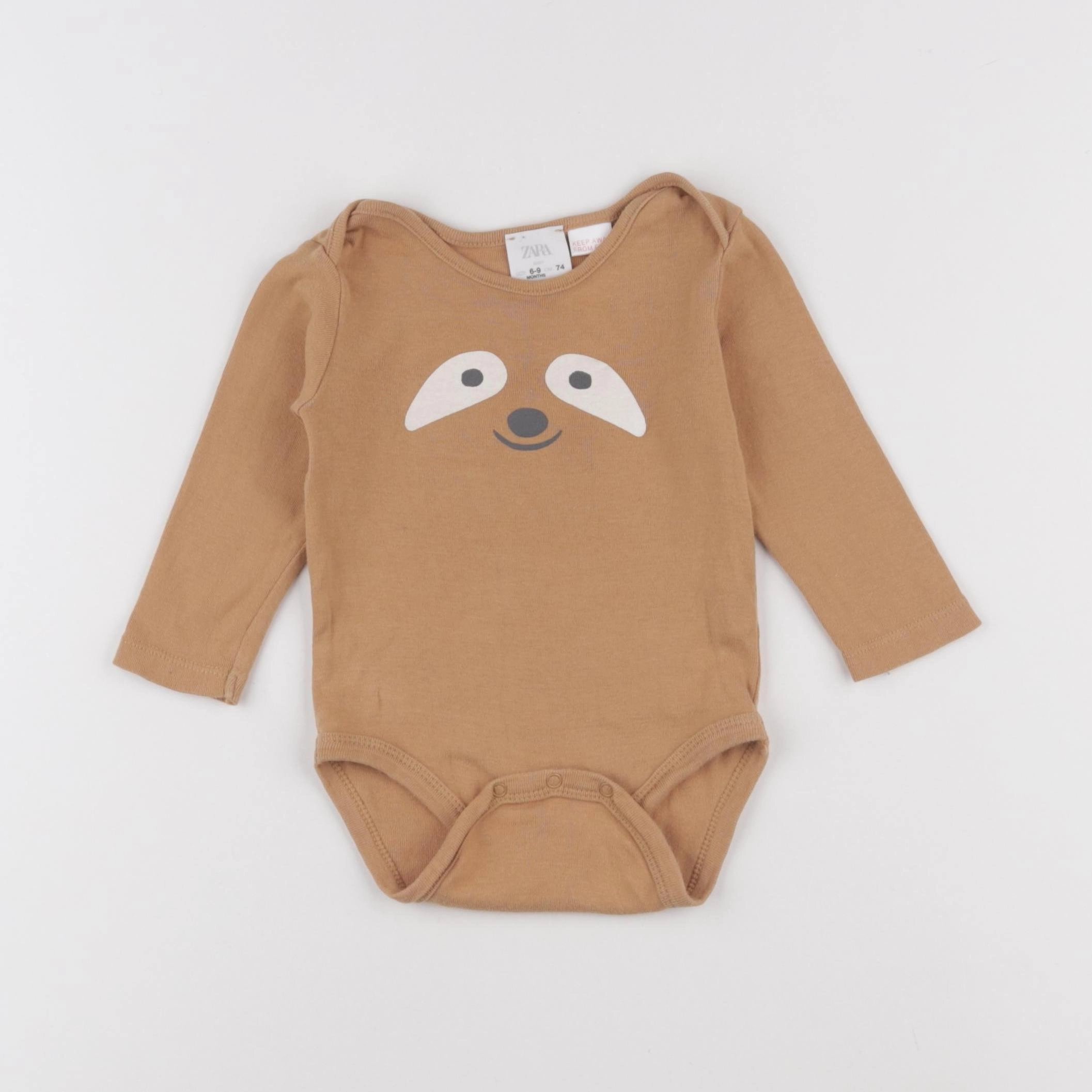 Zara - body marron - 6/9 mois