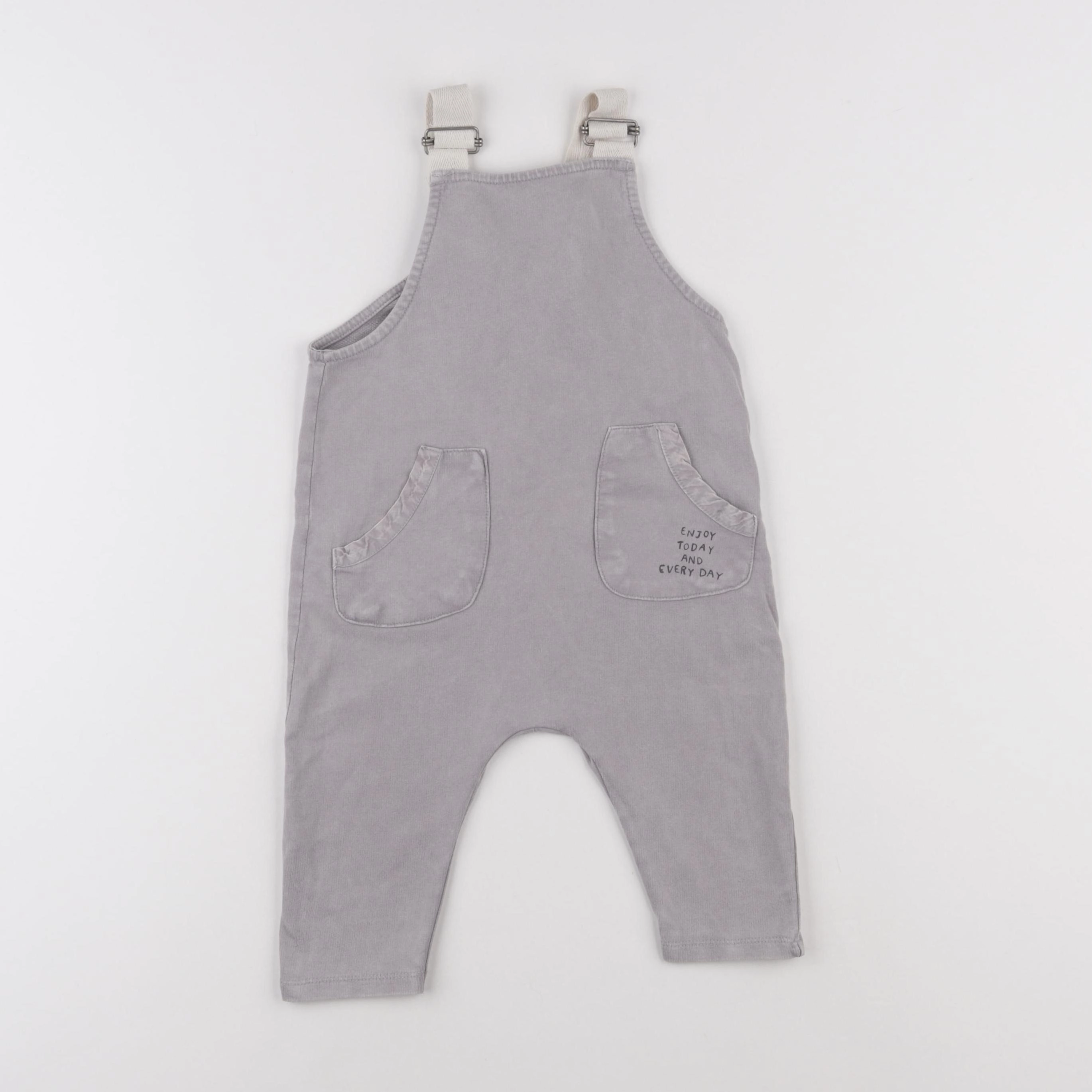 Zara - salopette gris - 6/9 mois