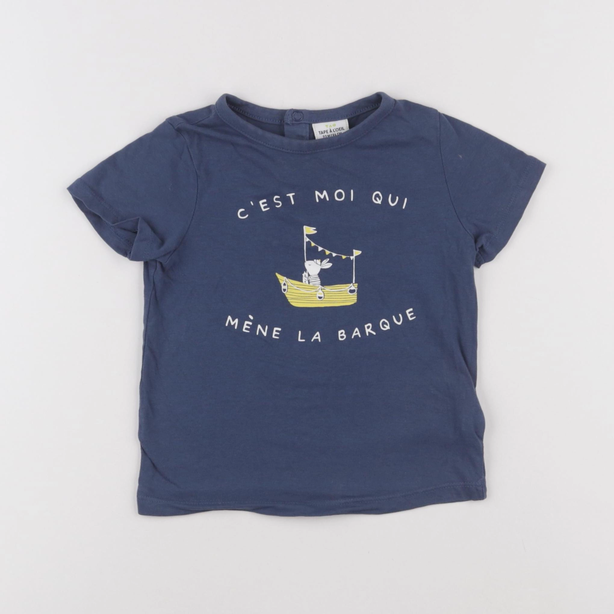Tape à l'oeil - tee-shirt bleu, gris - 24 mois