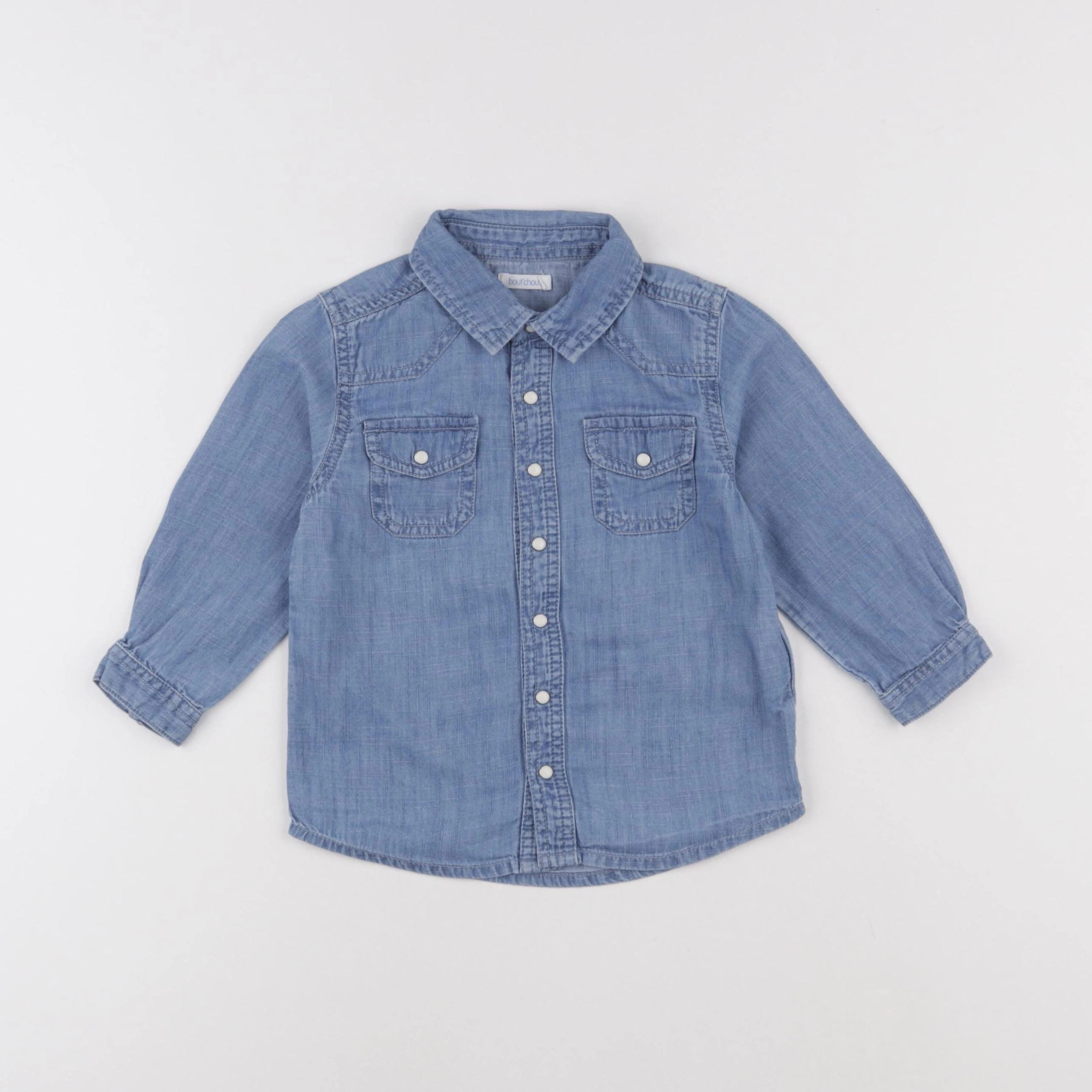 Boutchou - chemise bleu - 24 mois