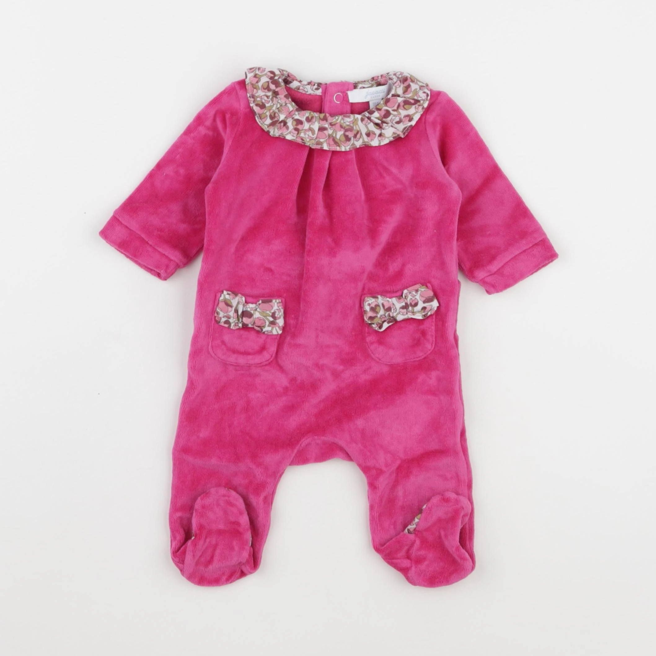 Jacadi - pyjama velours rose - 1 mois
