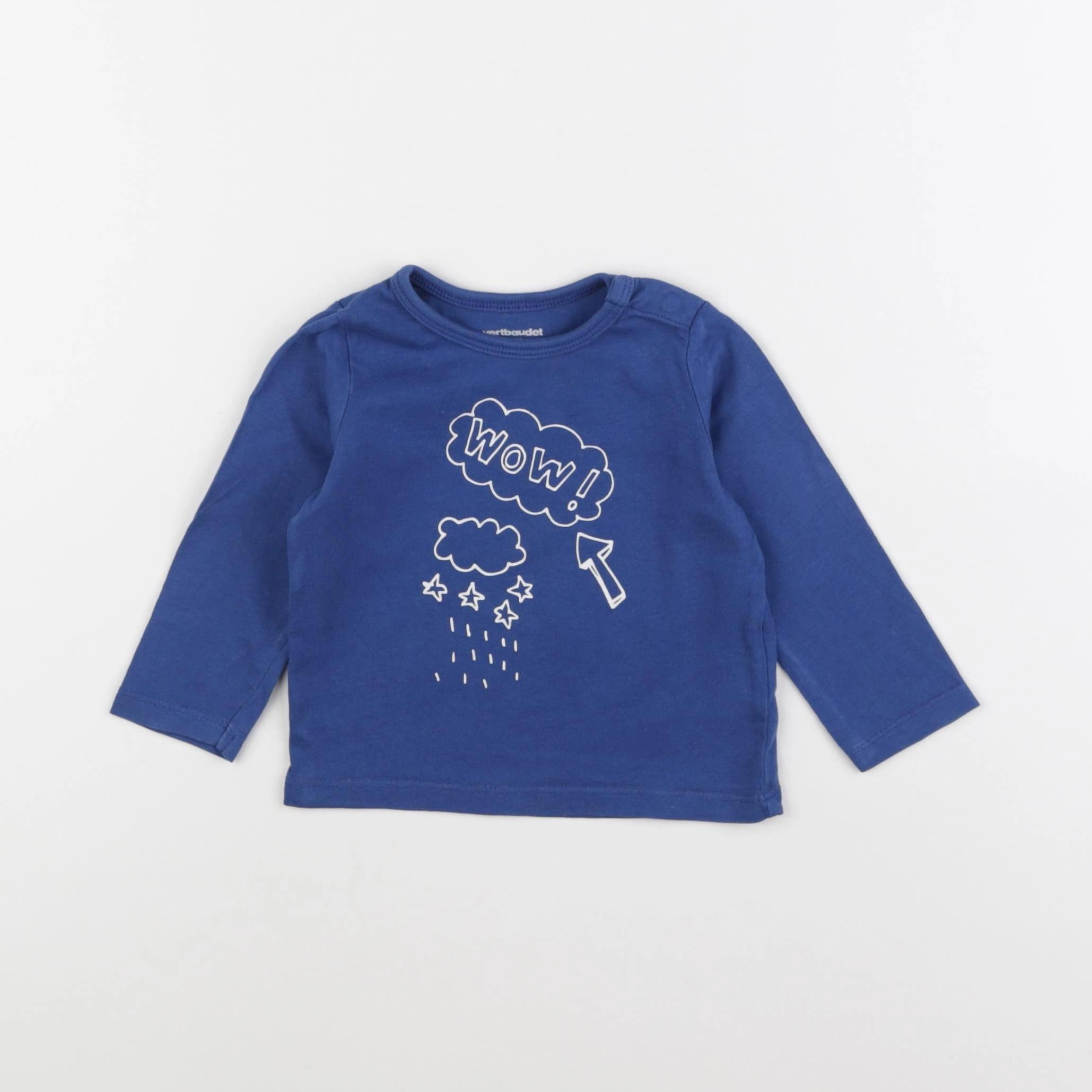 Vertbaudet - tee-shirt bleu - 9 mois