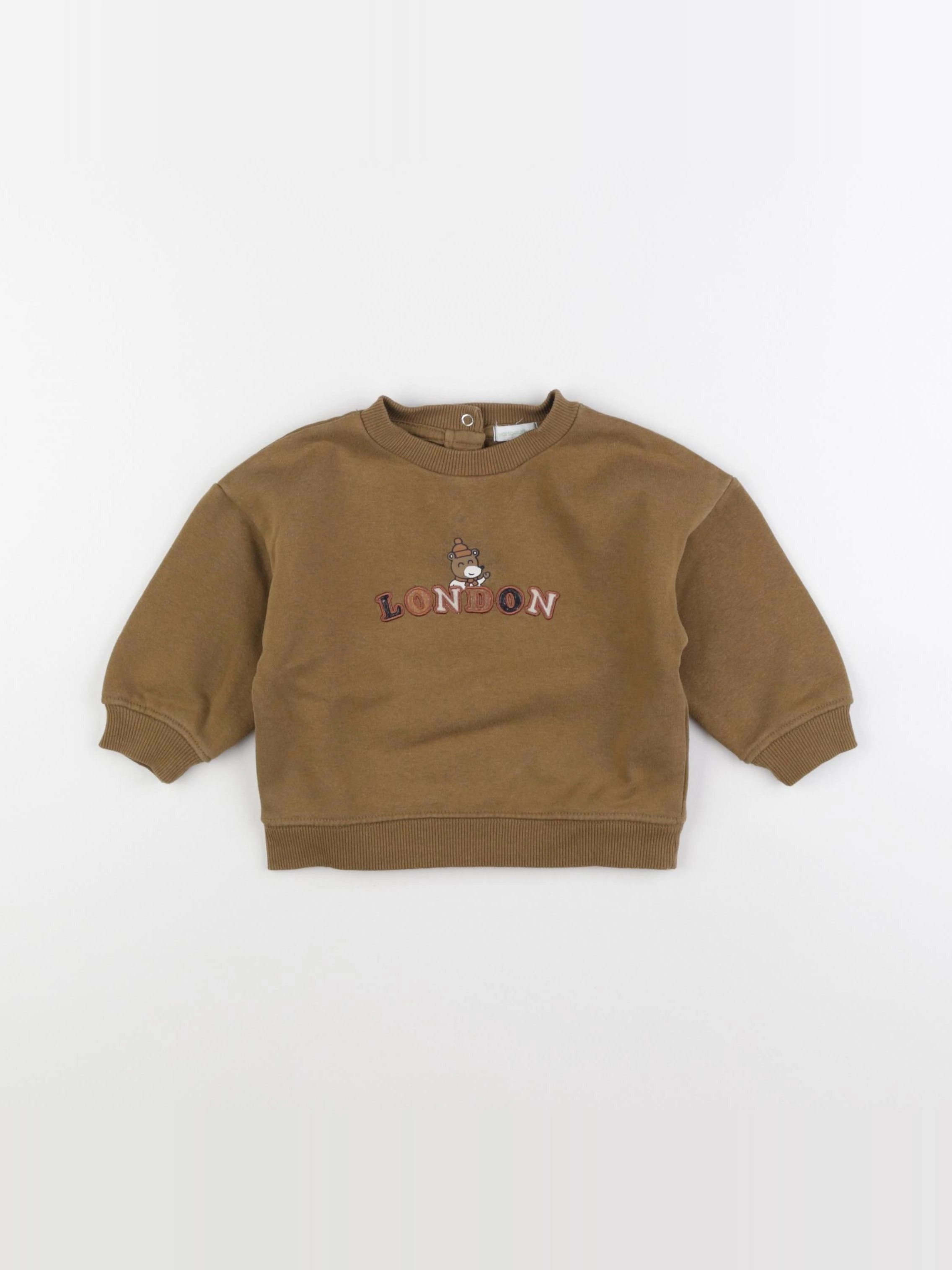 Vertbaudet - sweat marron - 12 mois