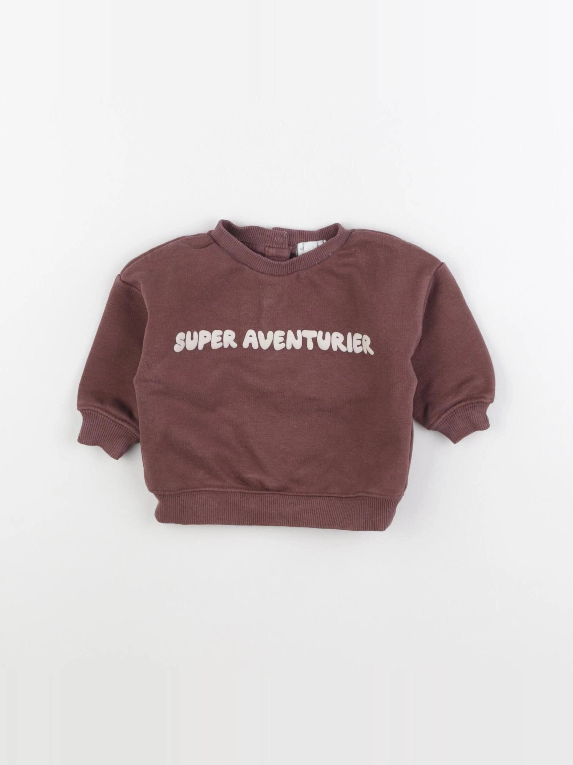 Vertbaudet - sweat marron - 6 mois