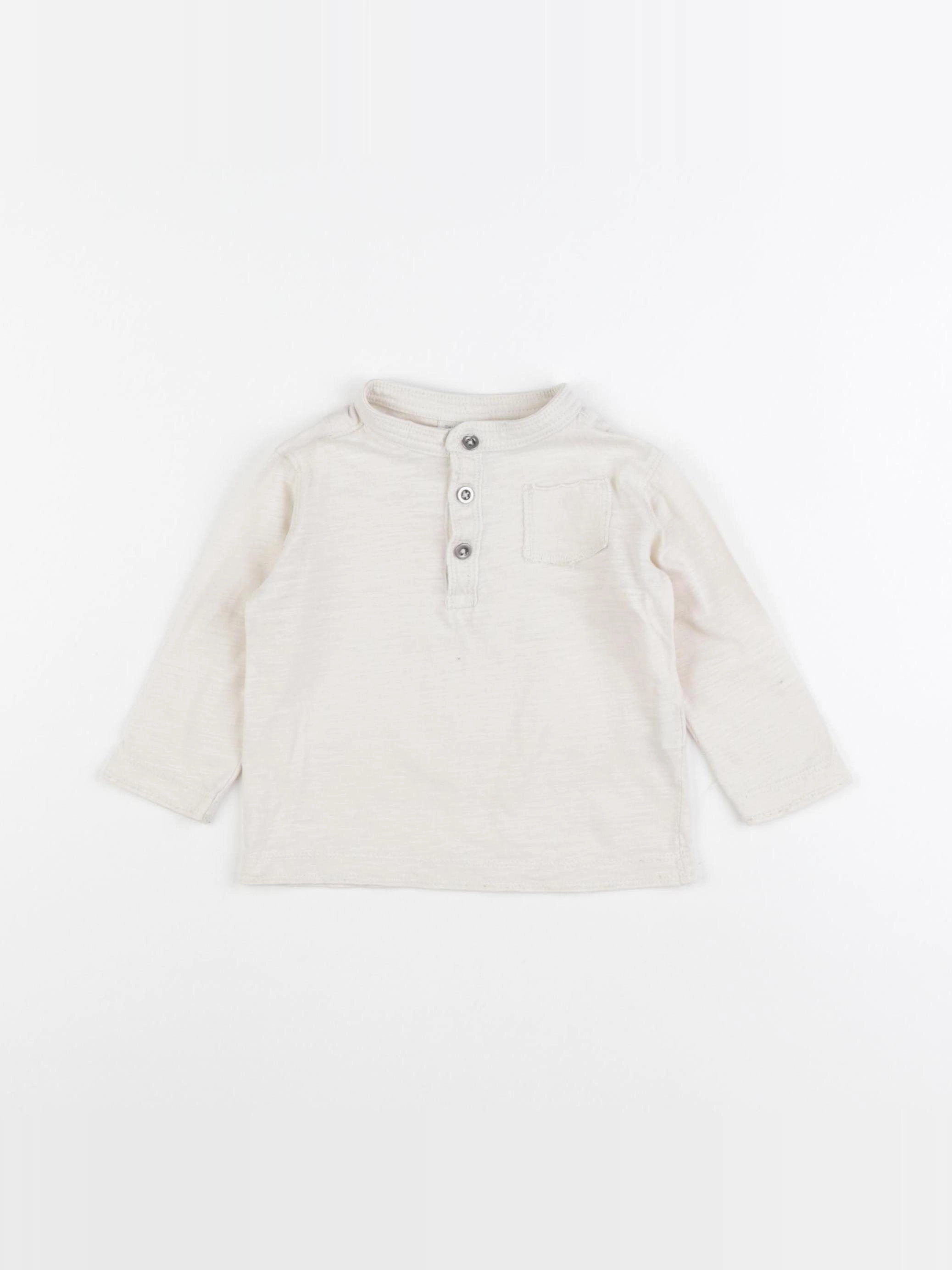 Zara - tee-shirt beige - 6/9 mois