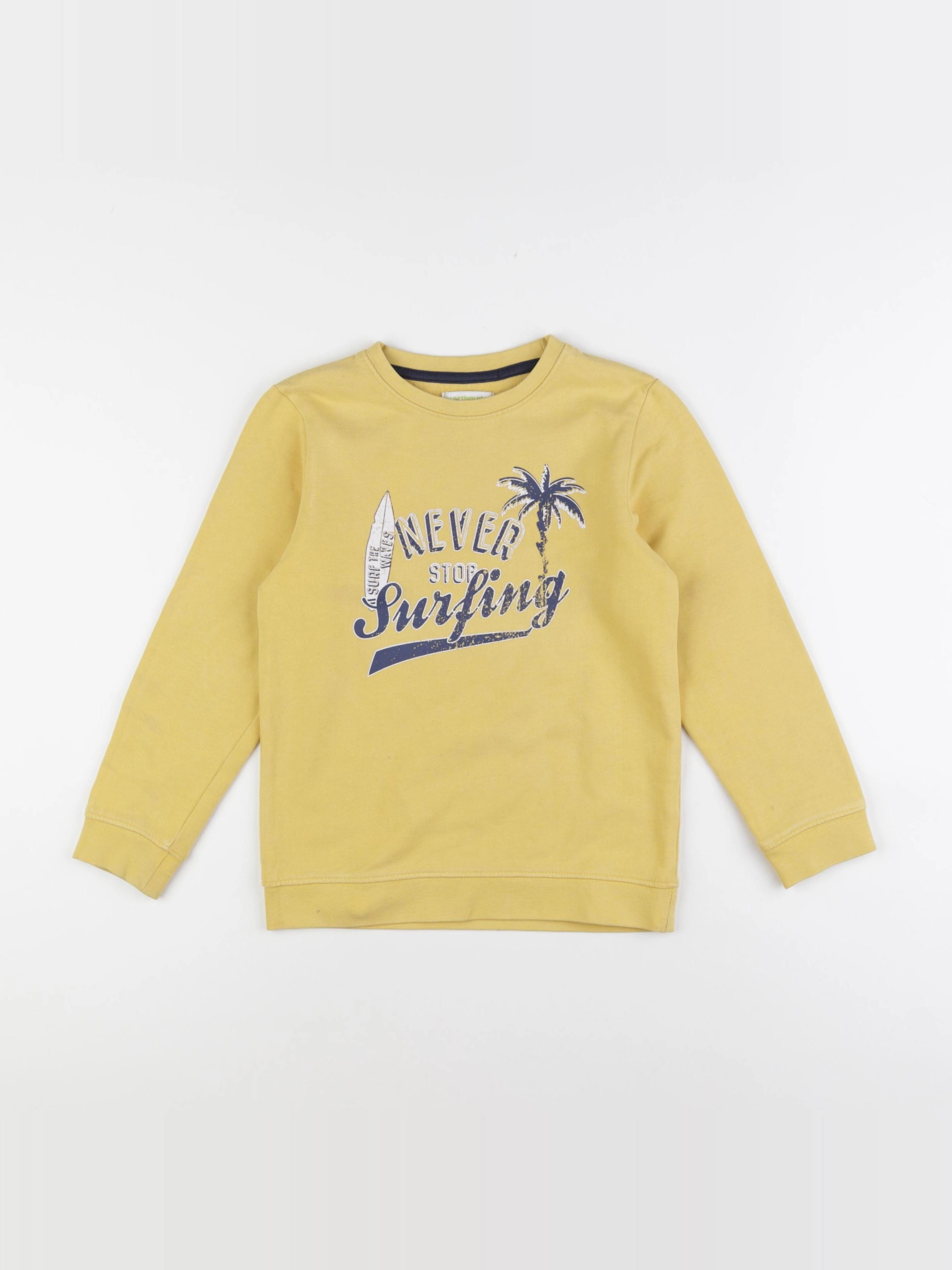 Vertbaudet - sweat jaune - 8 ans
