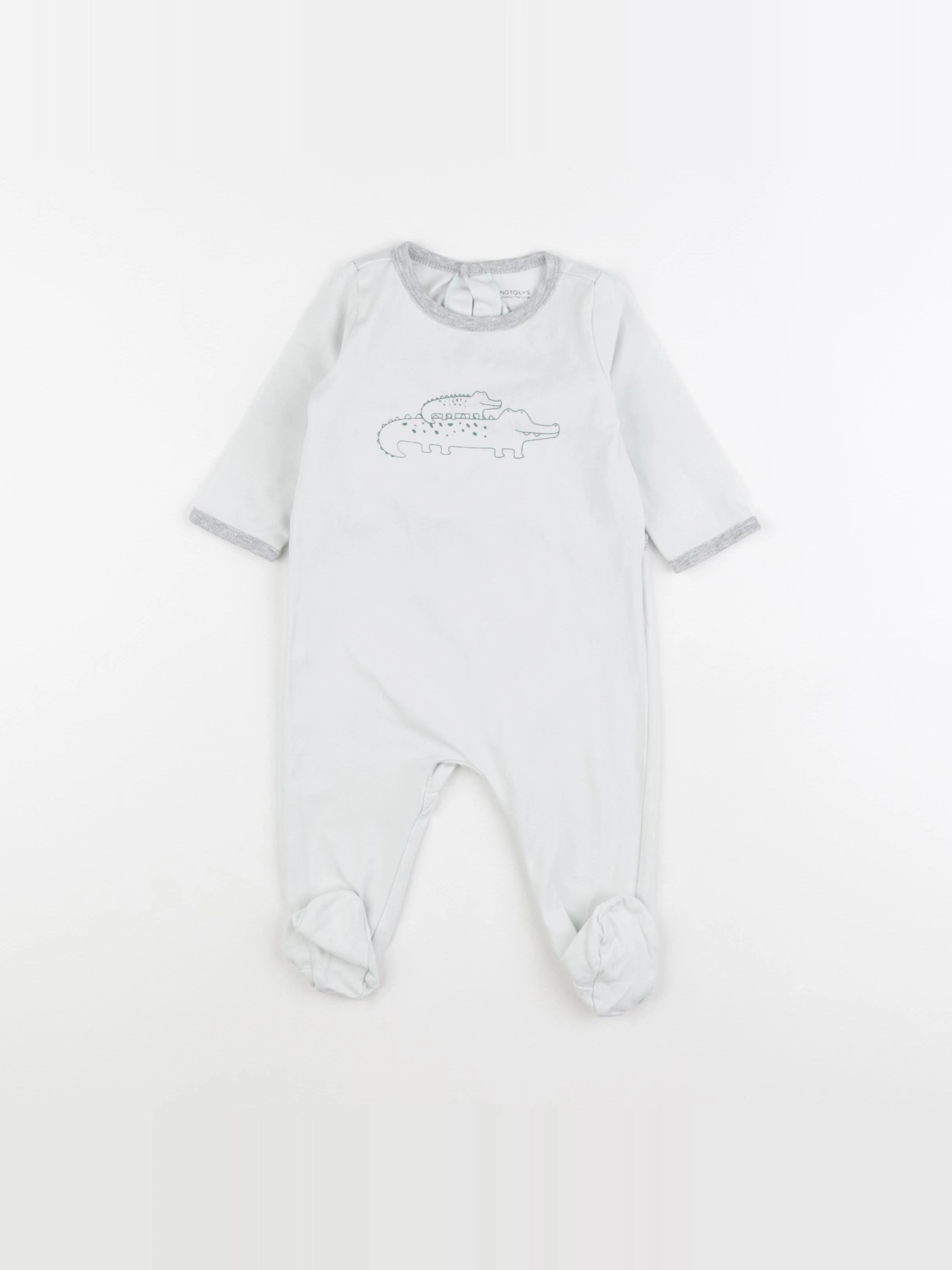Natalys - pyjama coton blanc - 6 mois