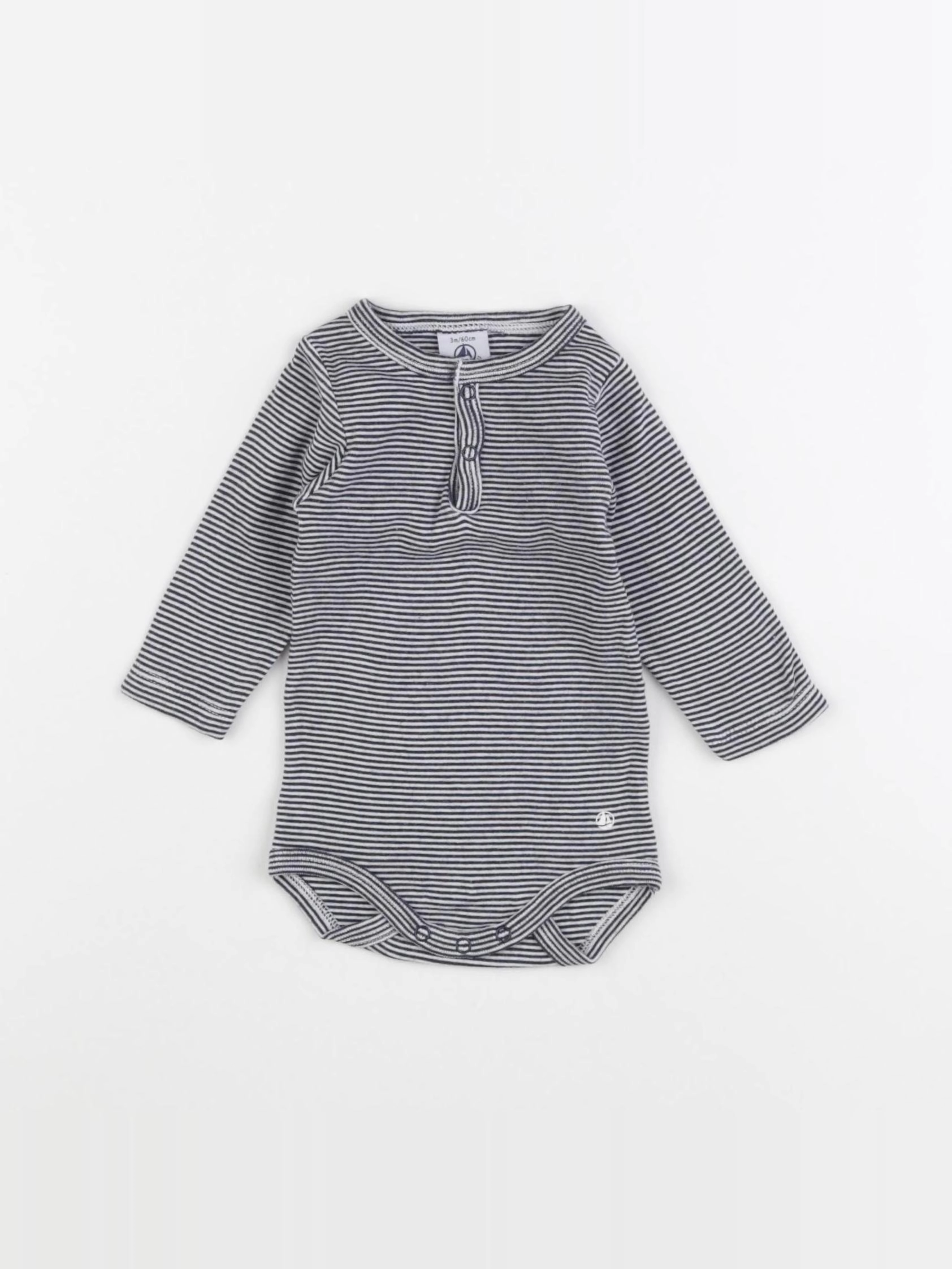 Petit Bateau - body bleu - 3 mois