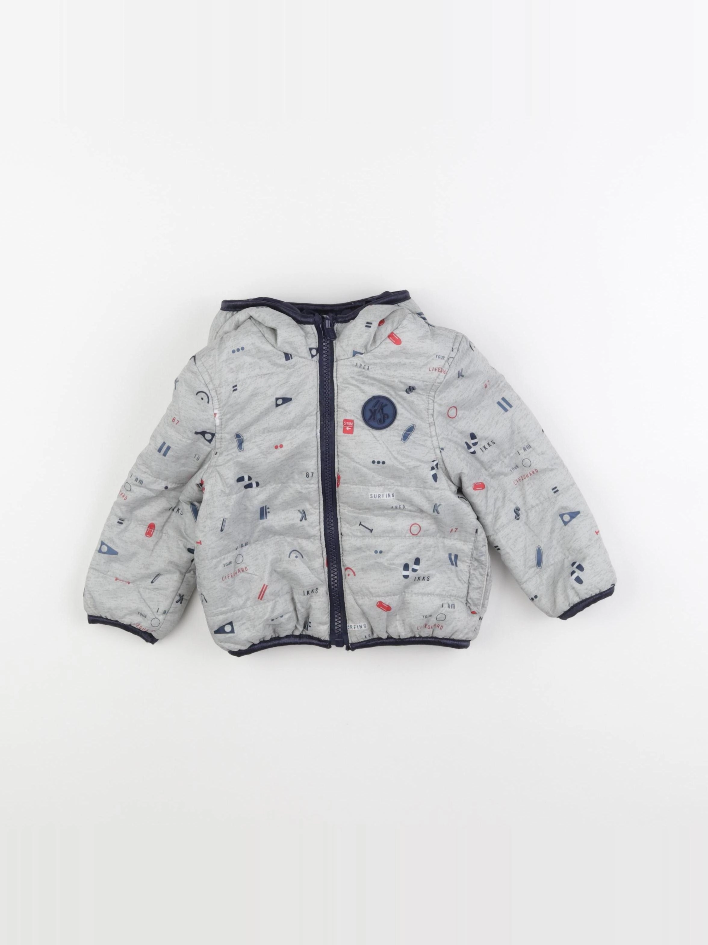 IKKS - doudoune réversible gris - 18 mois