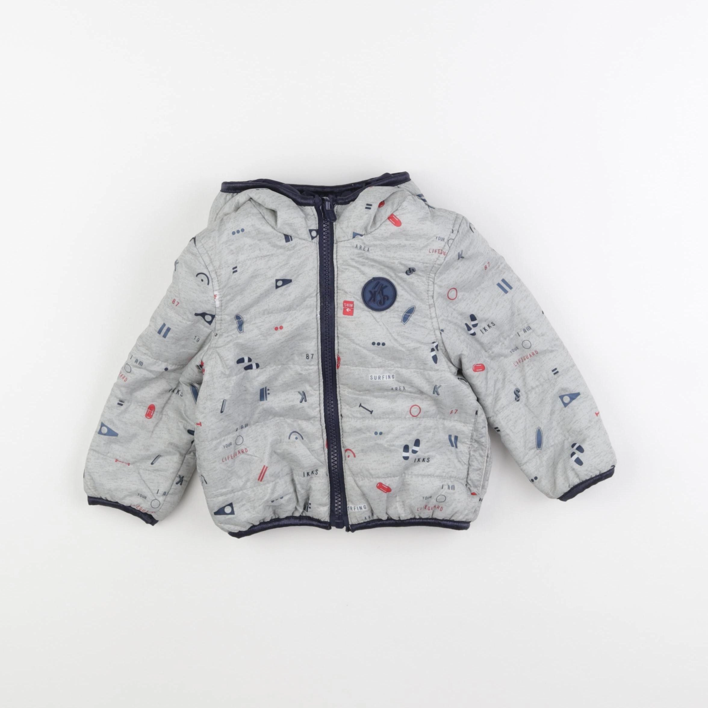 IKKS - doudoune réversible gris - 18 mois