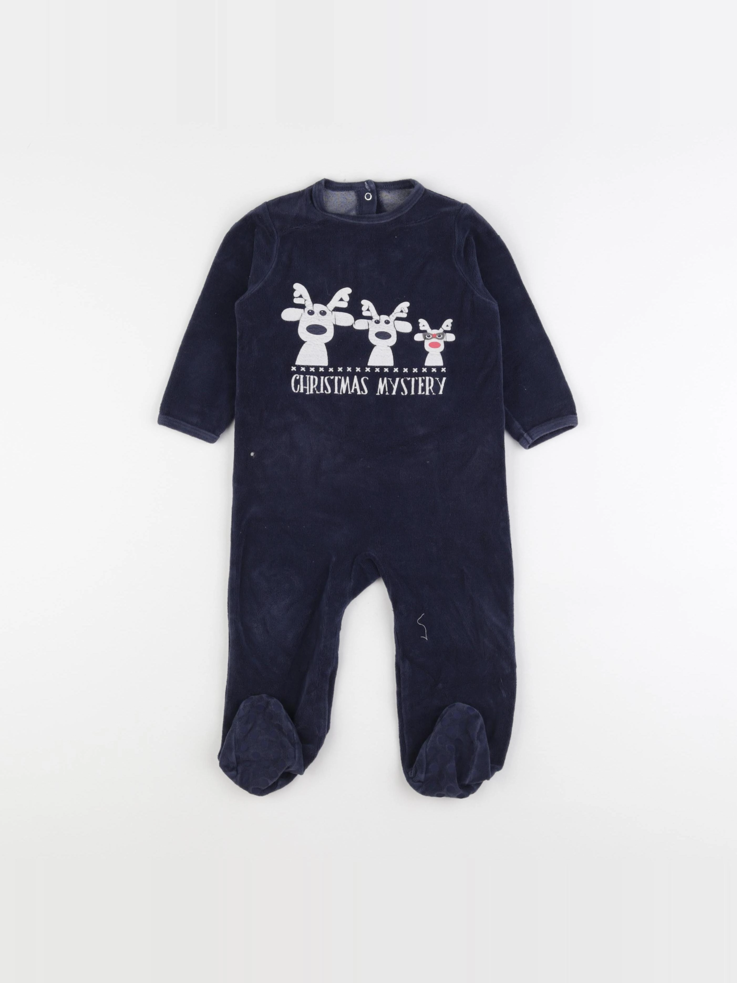 Vertbaudet - pyjama velours bleu - 18 mois