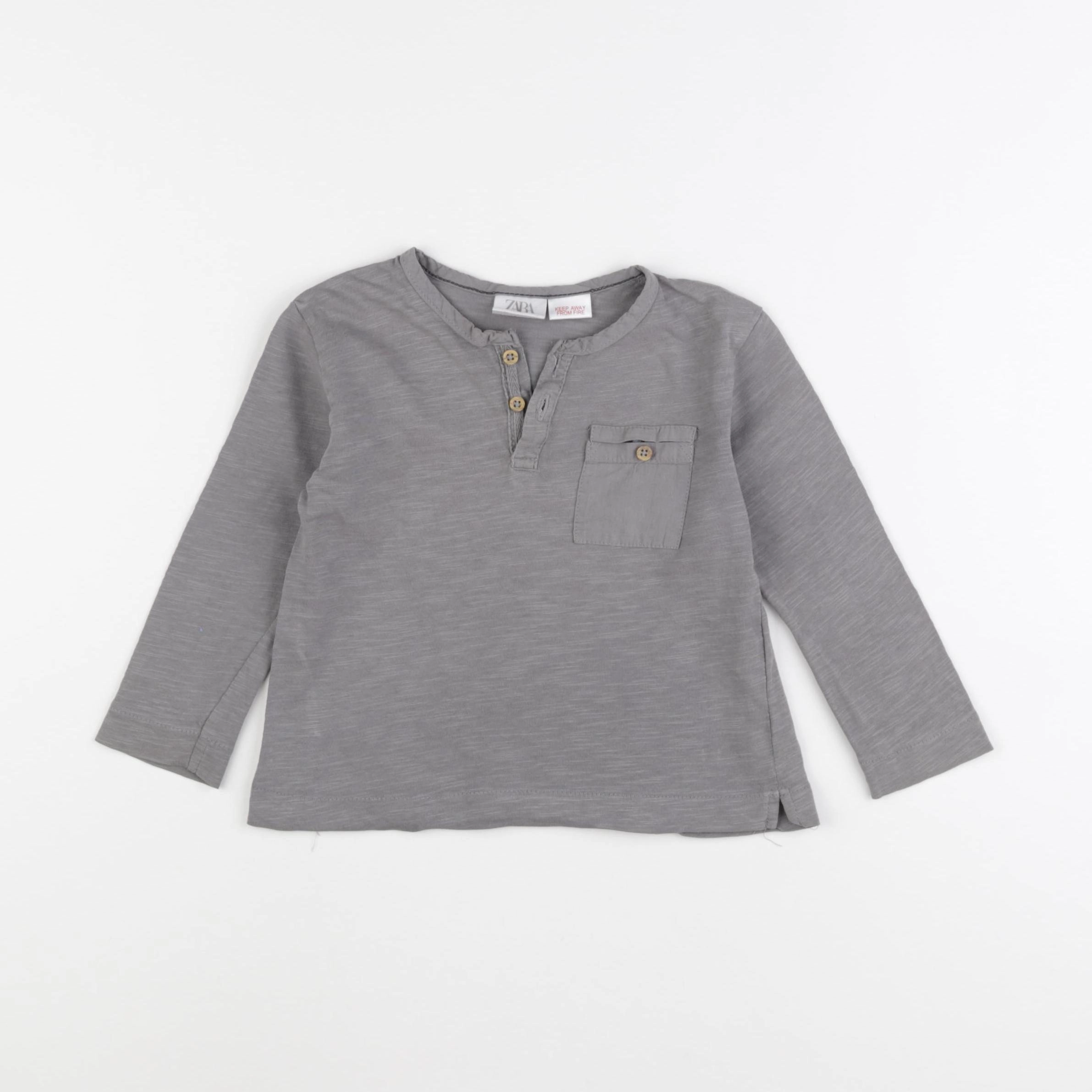 Zara - tee-shirt gris - 12/18 mois