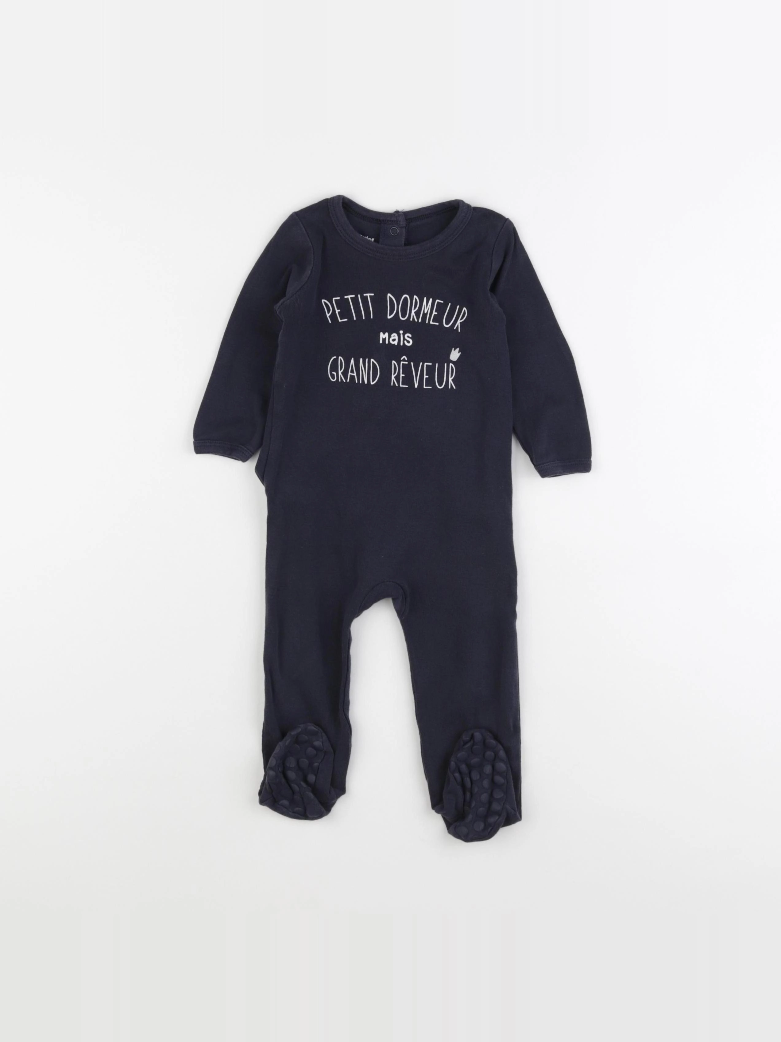 Vertbaudet - pyjama coton bleu - 12 mois