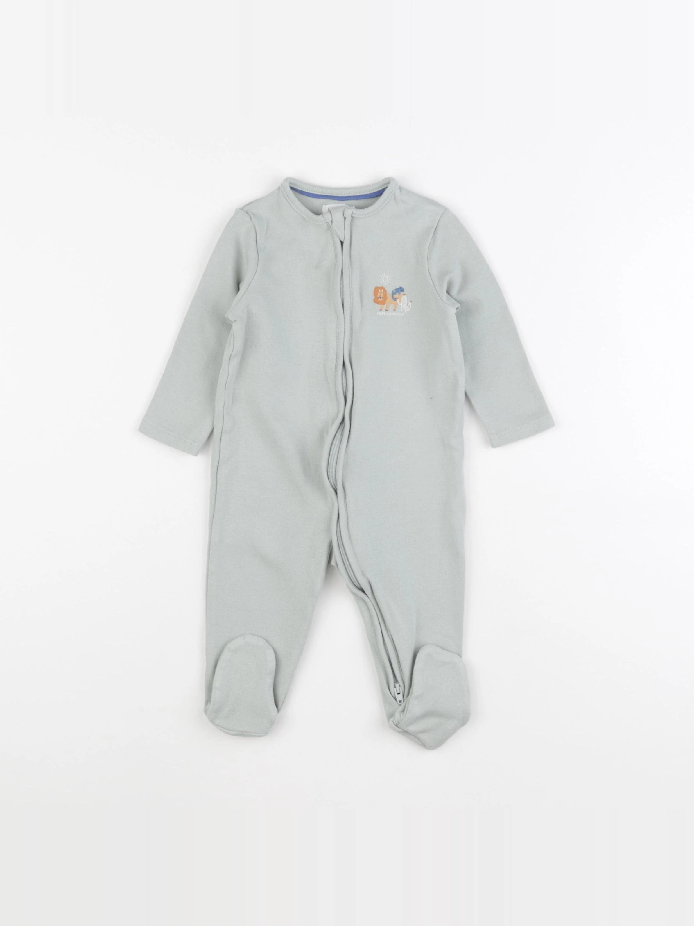 John Lewis - pyjama coton vert - 3/6 mois