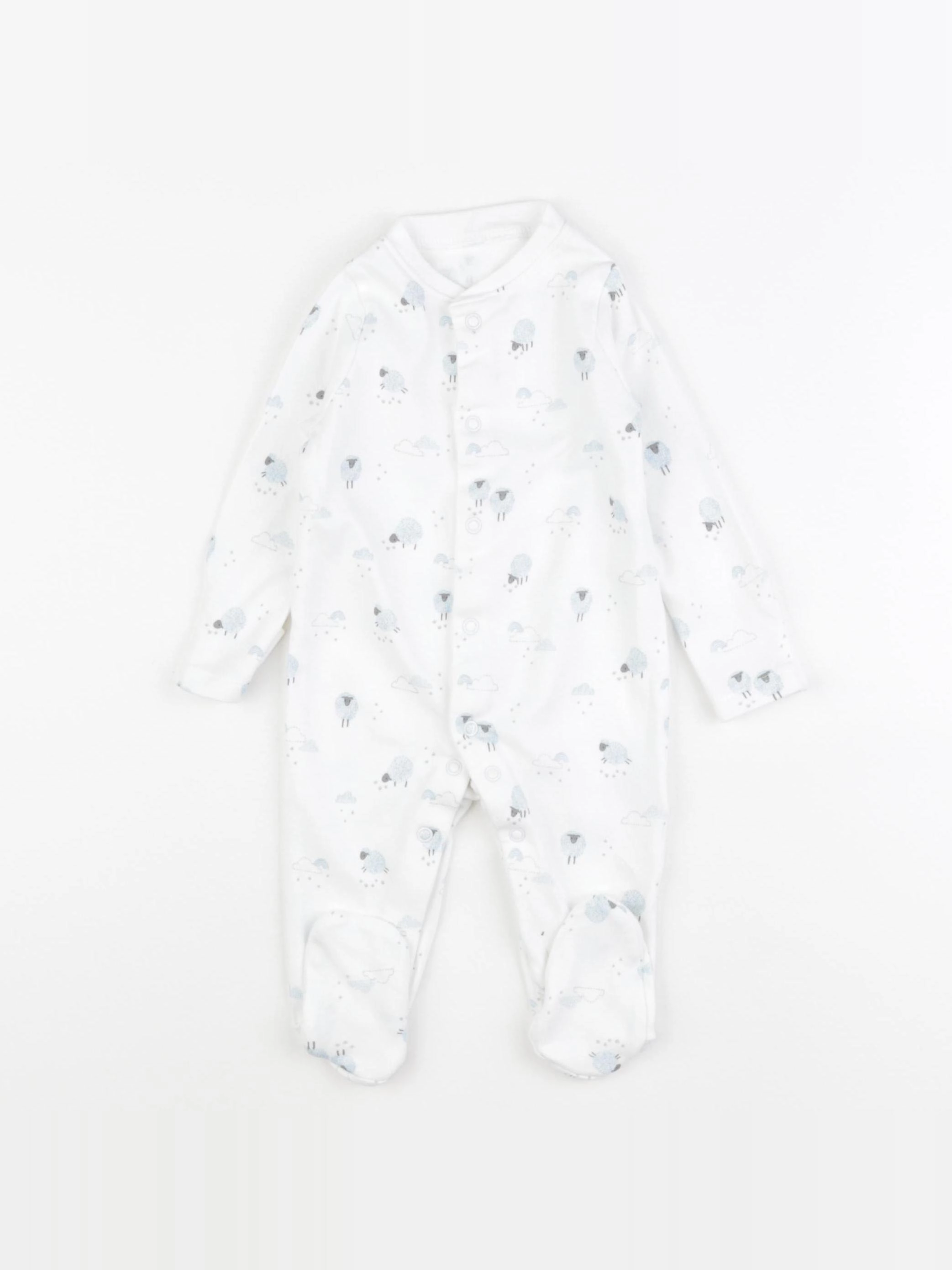 John Lewis - pyjama coton blanc - 3/6 mois