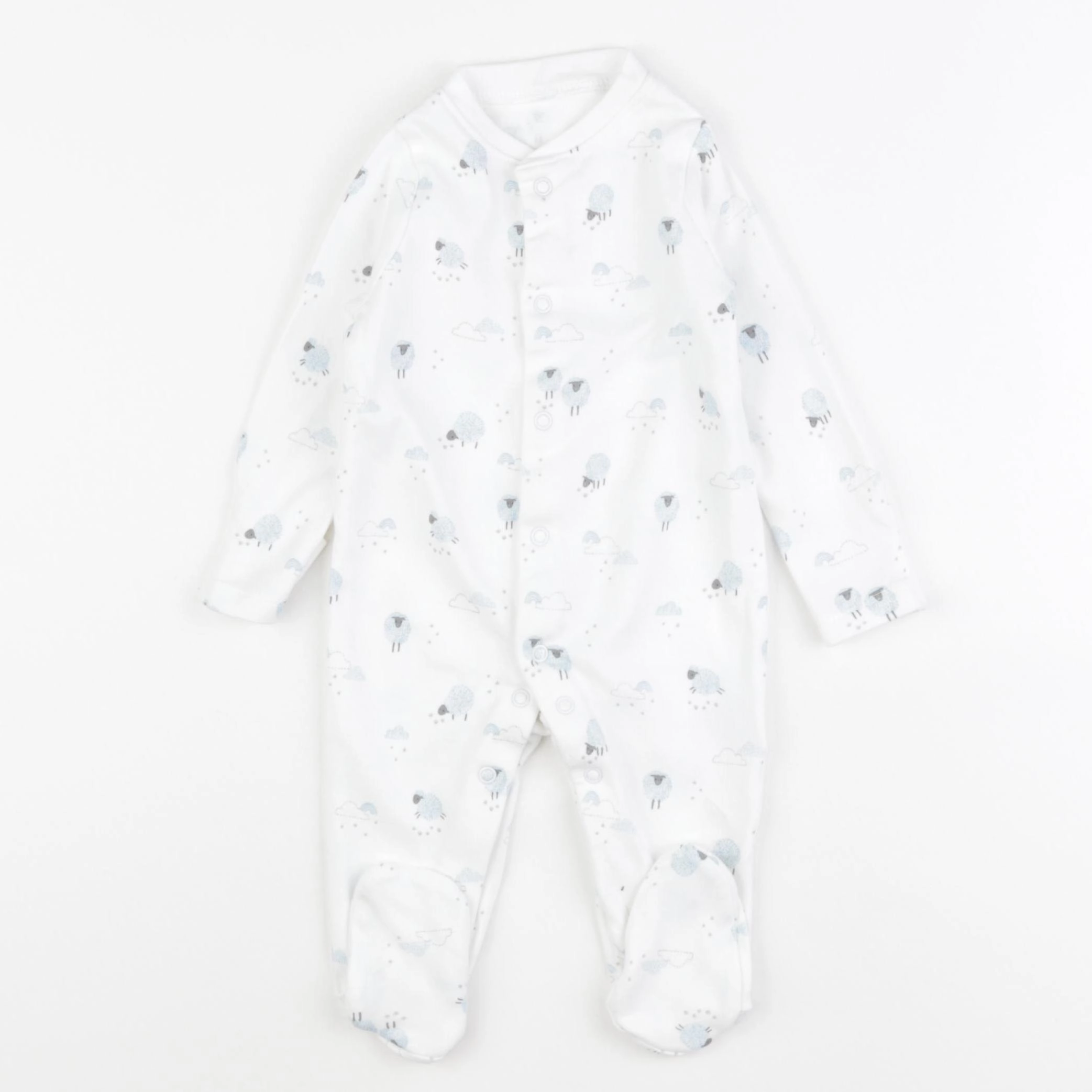 John Lewis - pyjama coton blanc - 3/6 mois