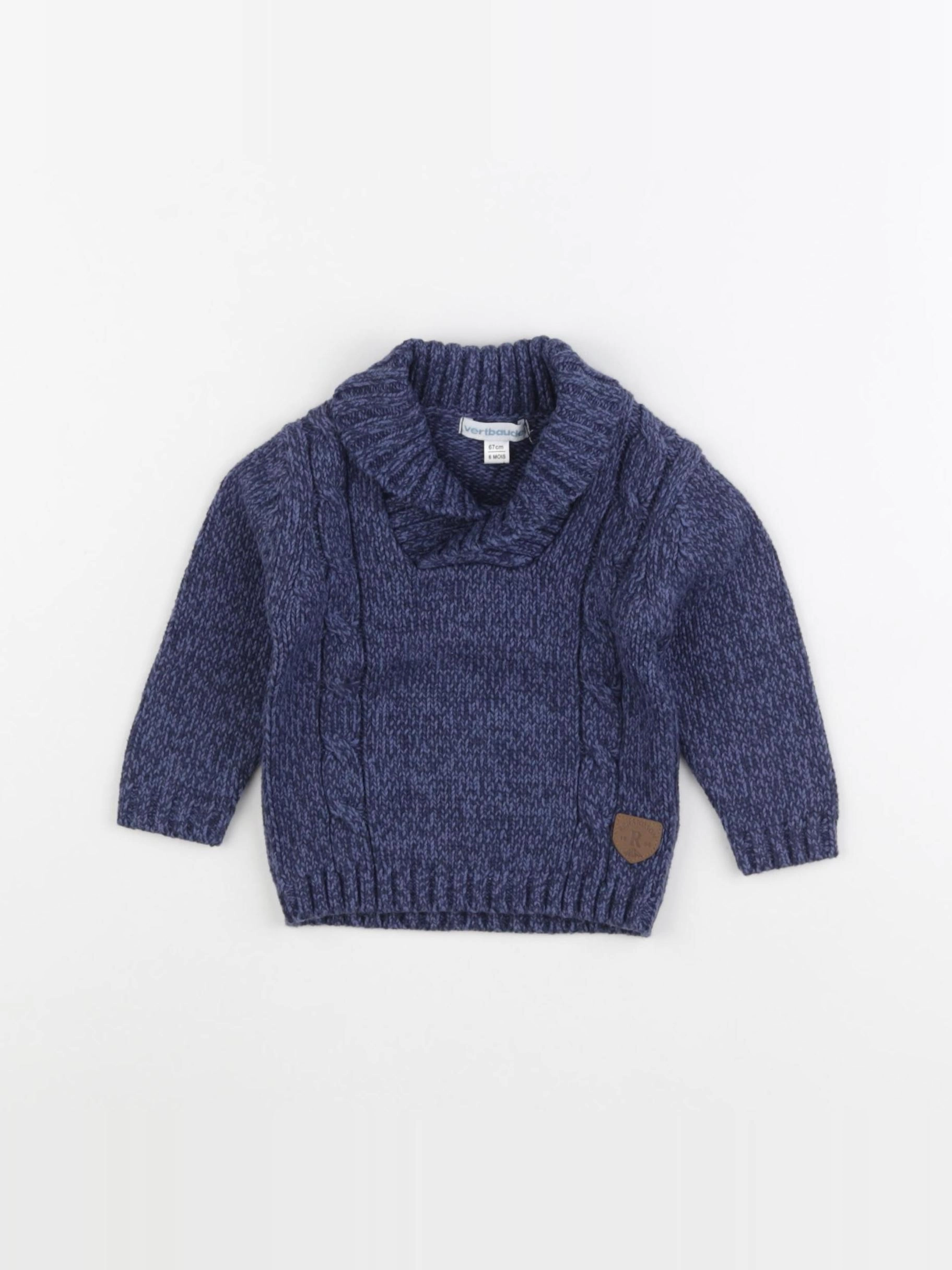 Vertbaudet - pull bleu - 6 mois