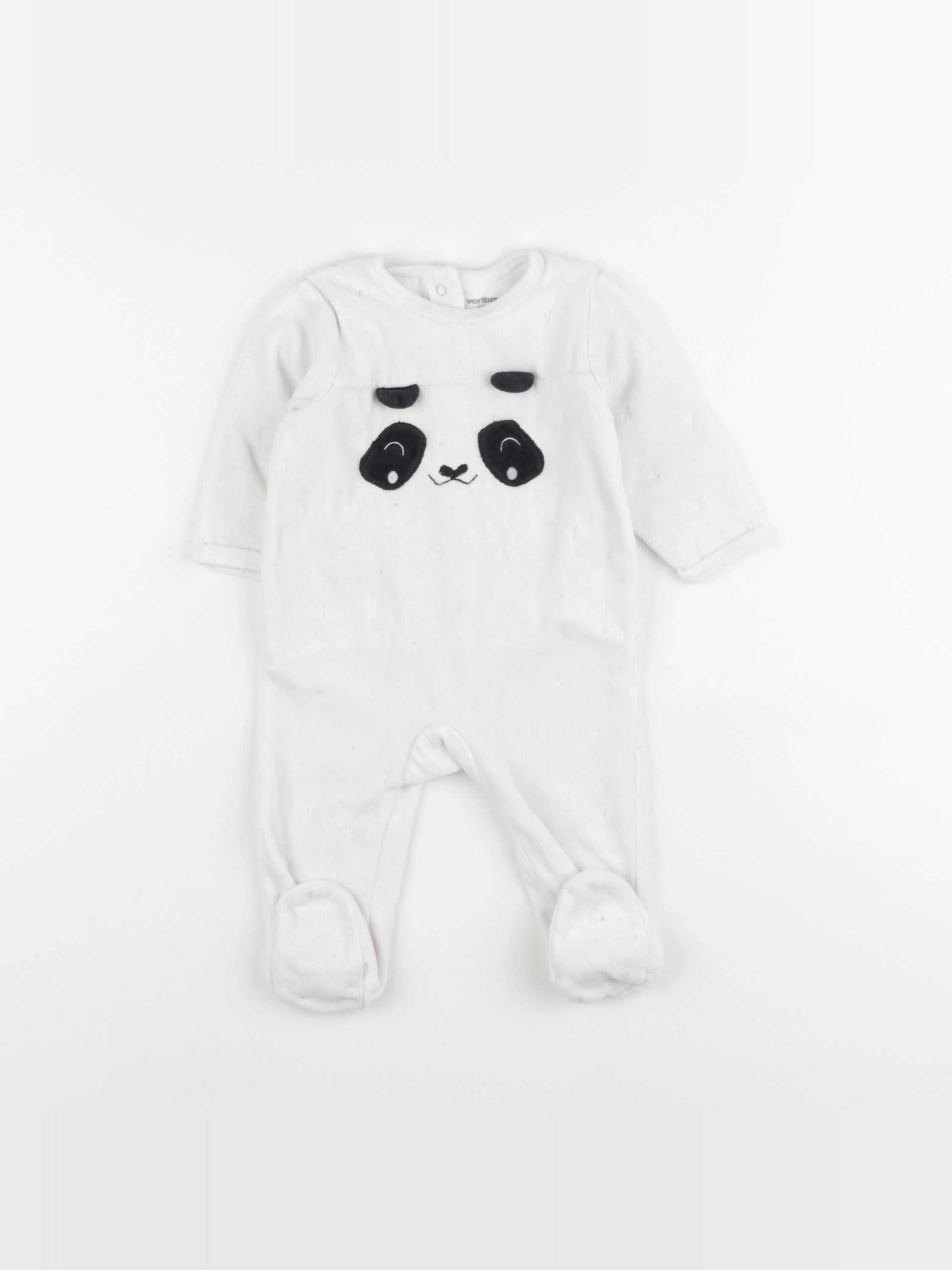 Vertbaudet - pyjama velours blanc - 6 mois