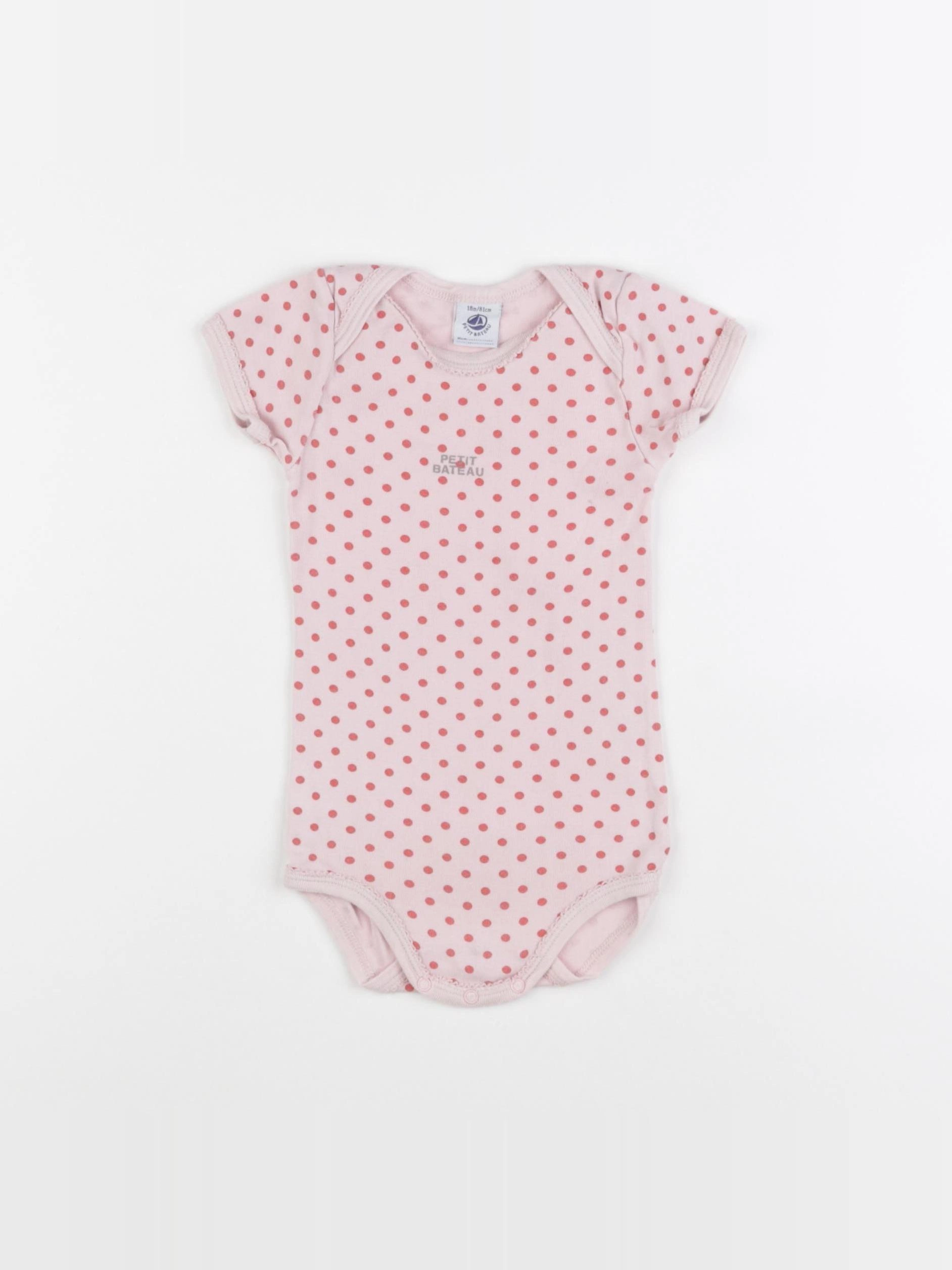 Petit Bateau - body rose - 18 mois