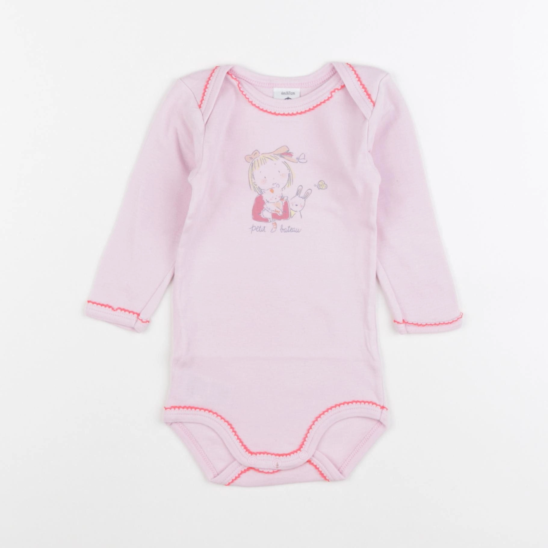 Petit Bateau - body rose - 6 mois