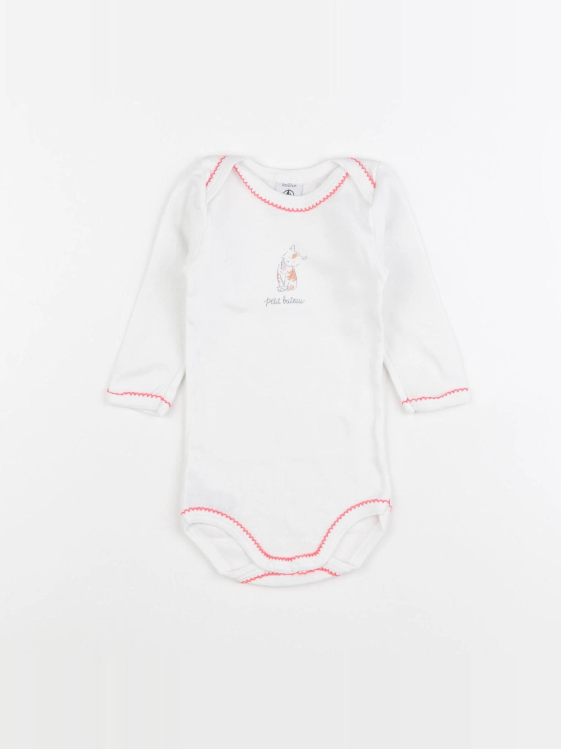 Petit Bateau - body blanc - 6 mois