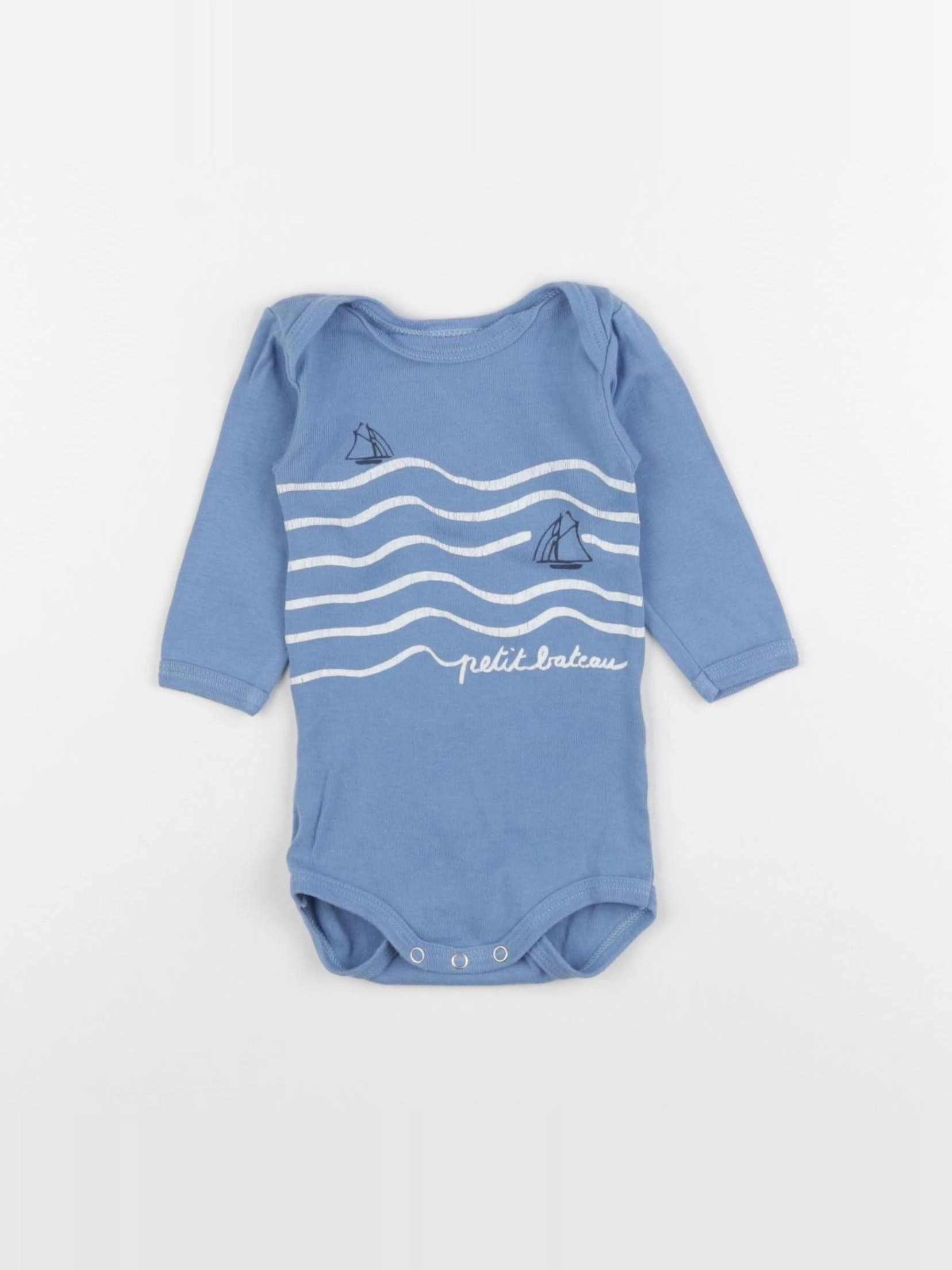 Petit Bateau - body bleu - 3 mois