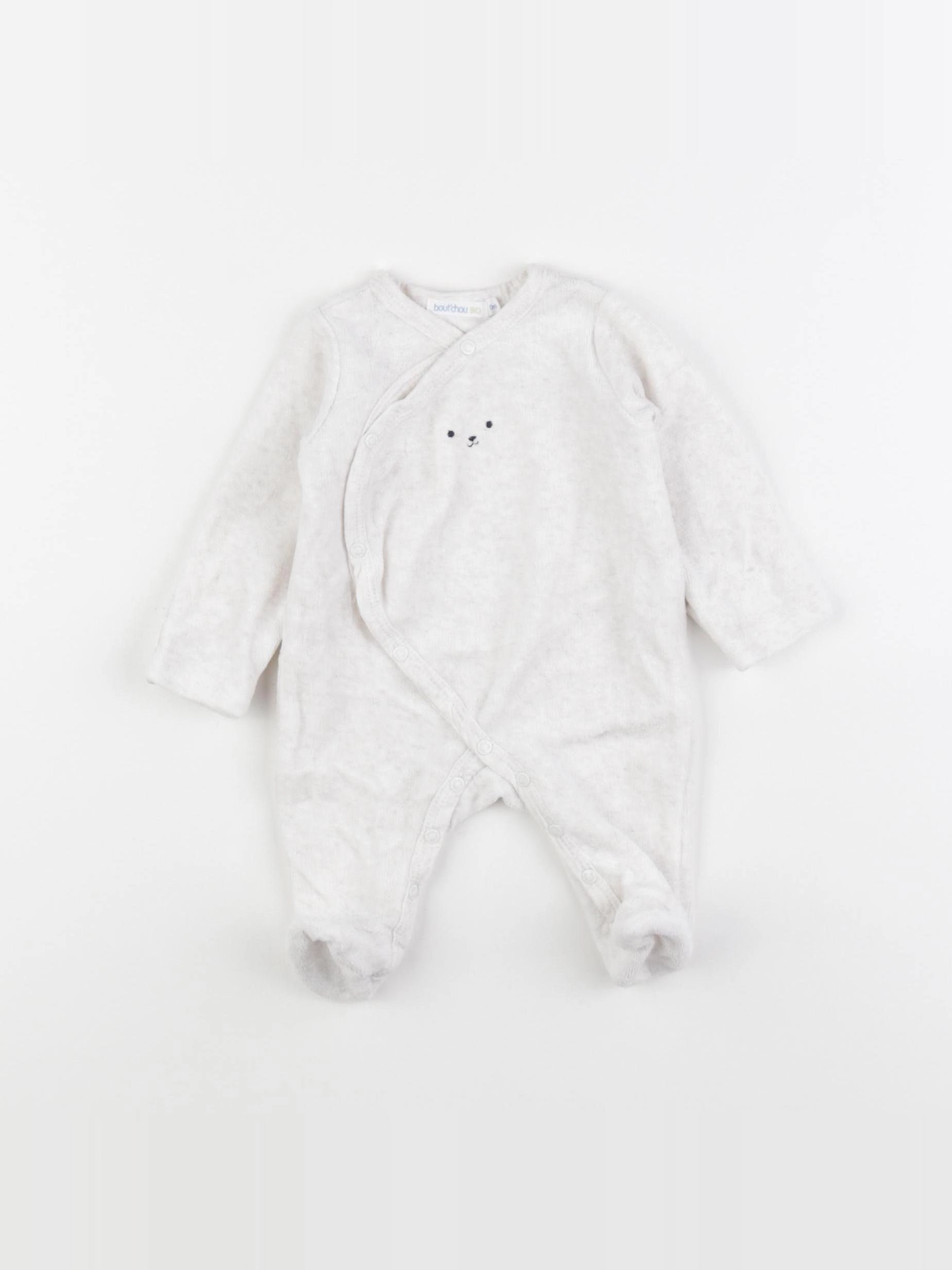 Boutchou - pyjama velours gris - 0 mois