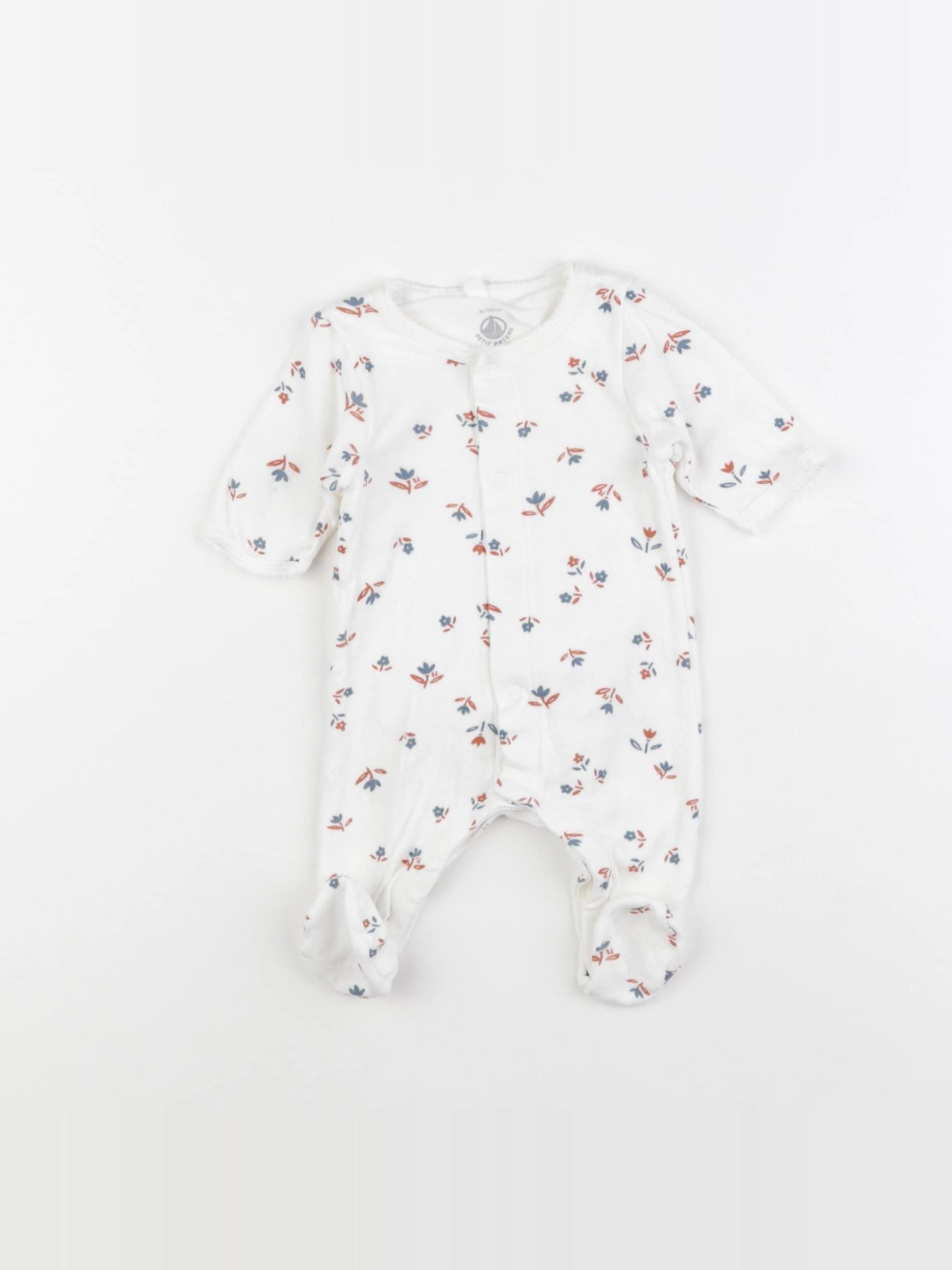 Petit Bateau - pyjama coton blanc - 0 mois