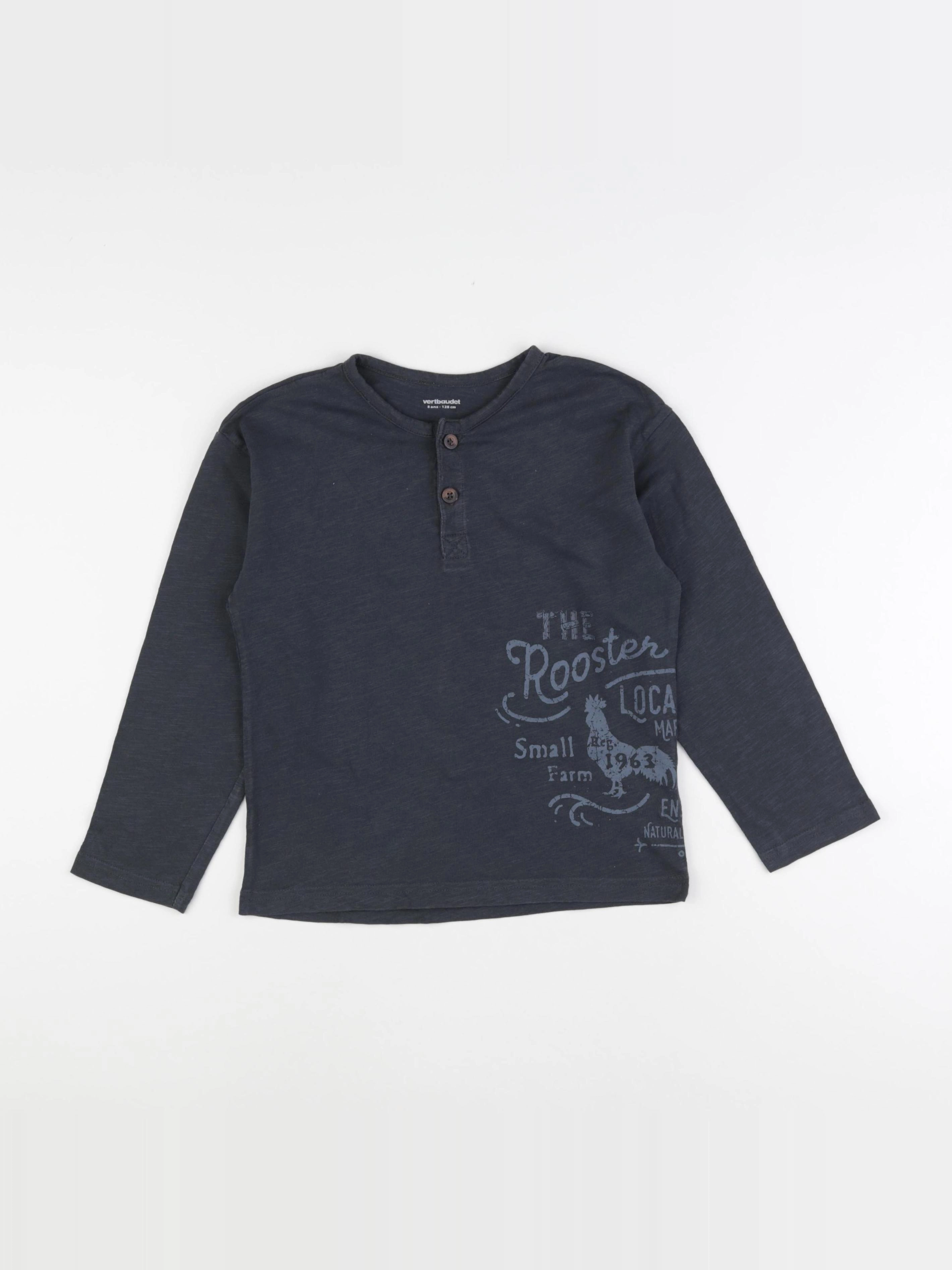 Vertbaudet - tee-shirt bleu - 8 ans