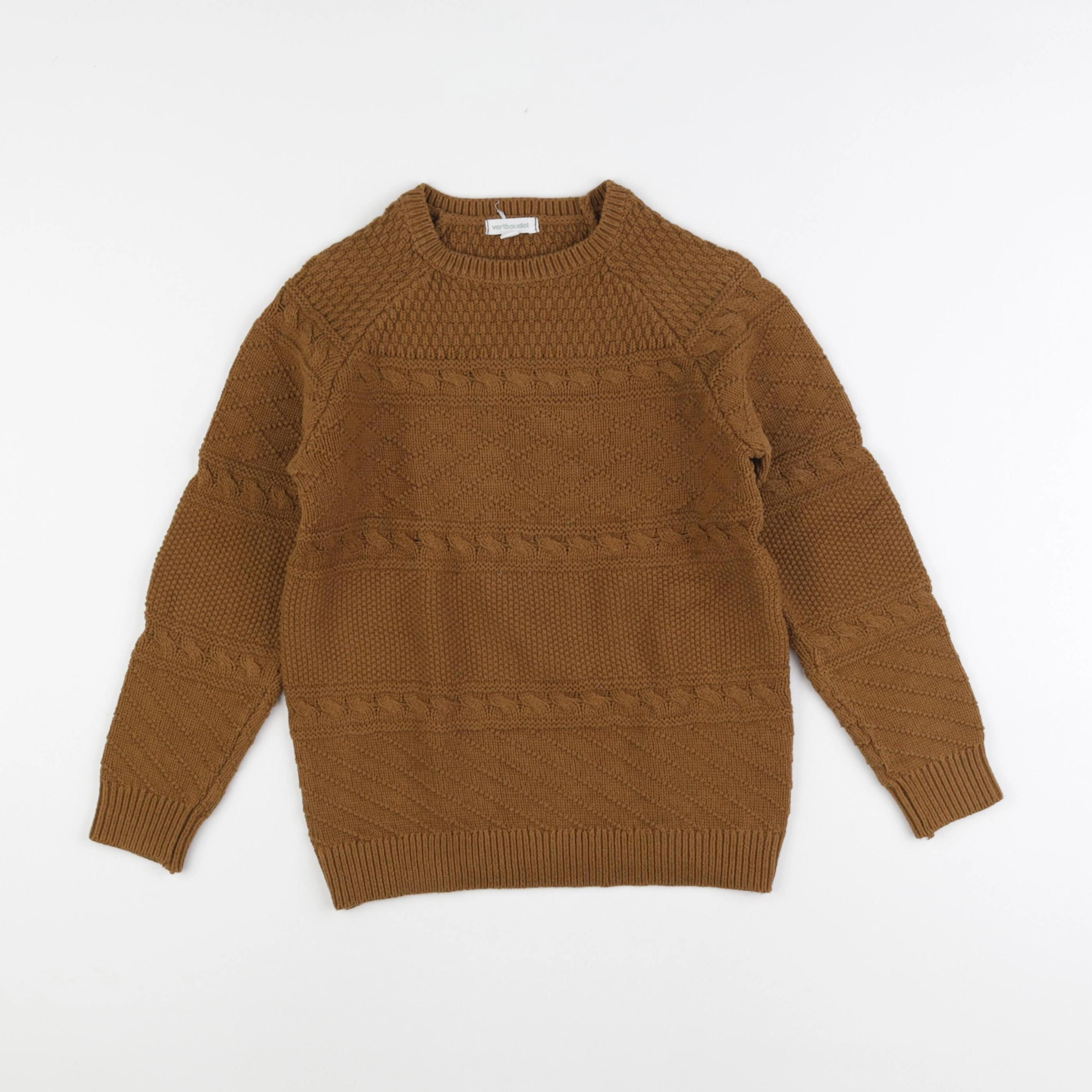 Vertbaudet - pull marron - 8 ans