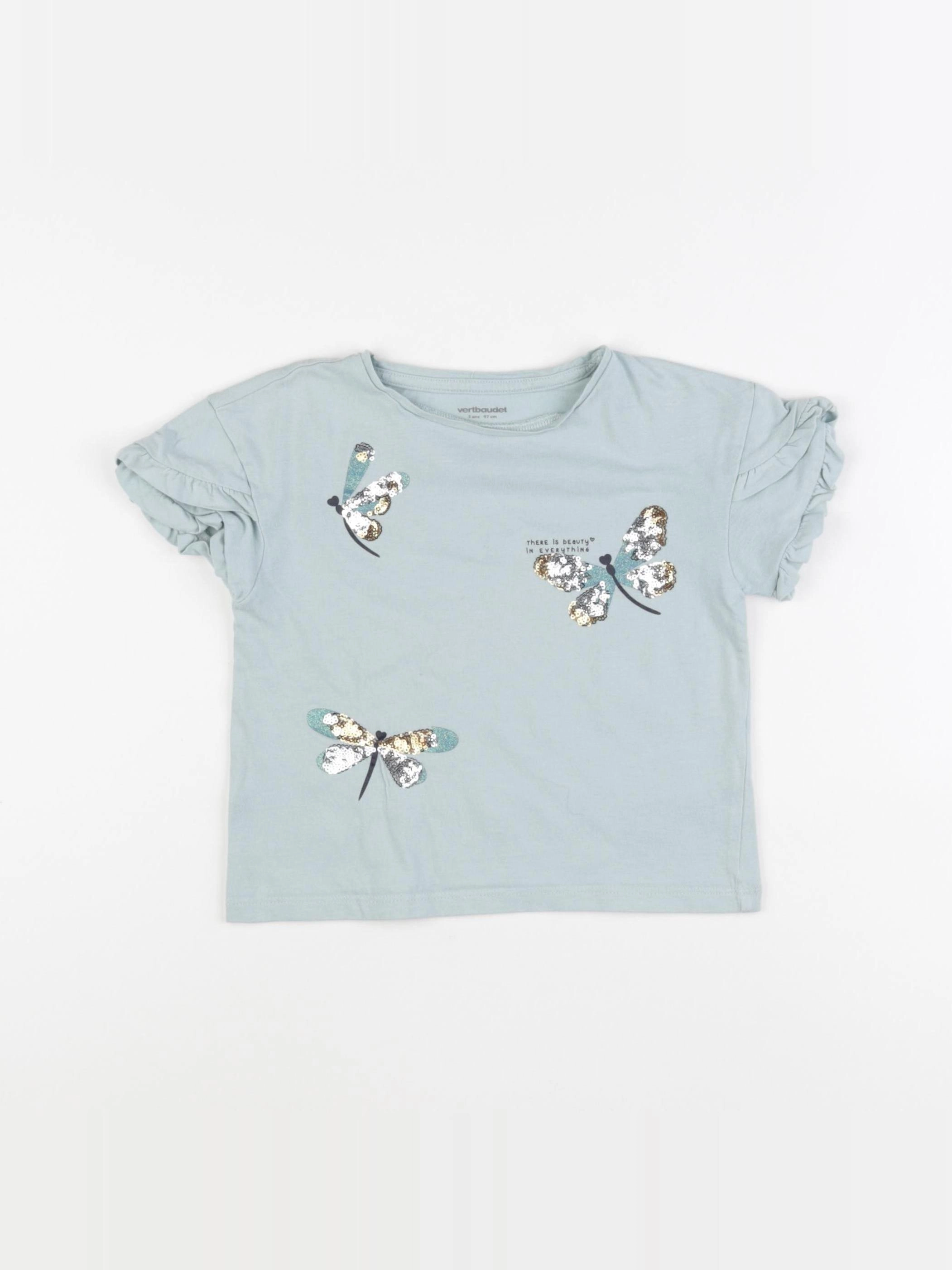 Vertbaudet - tee-shirt bleu - 3 ans