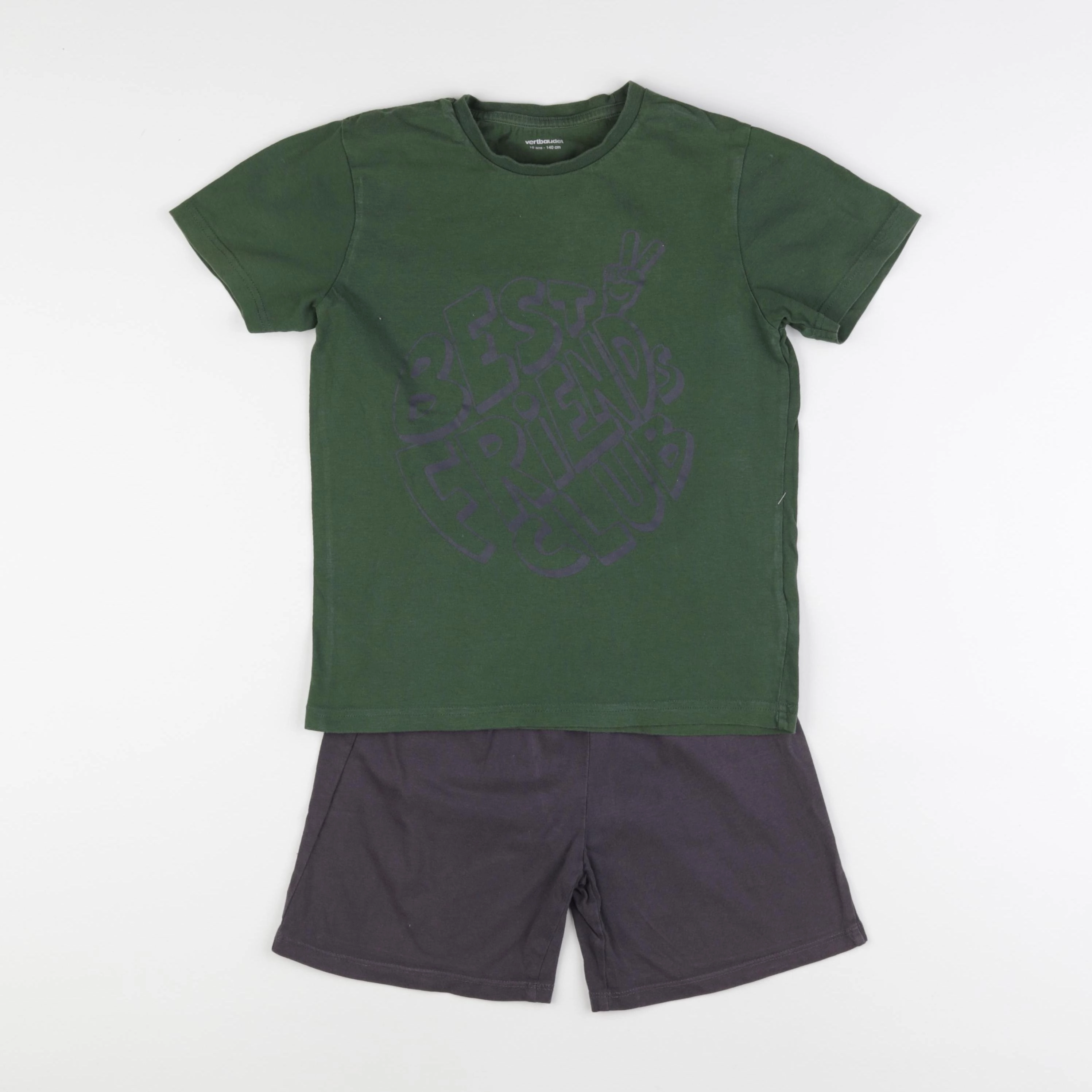 Vertbaudet - pyjama coton vert - 10 ans