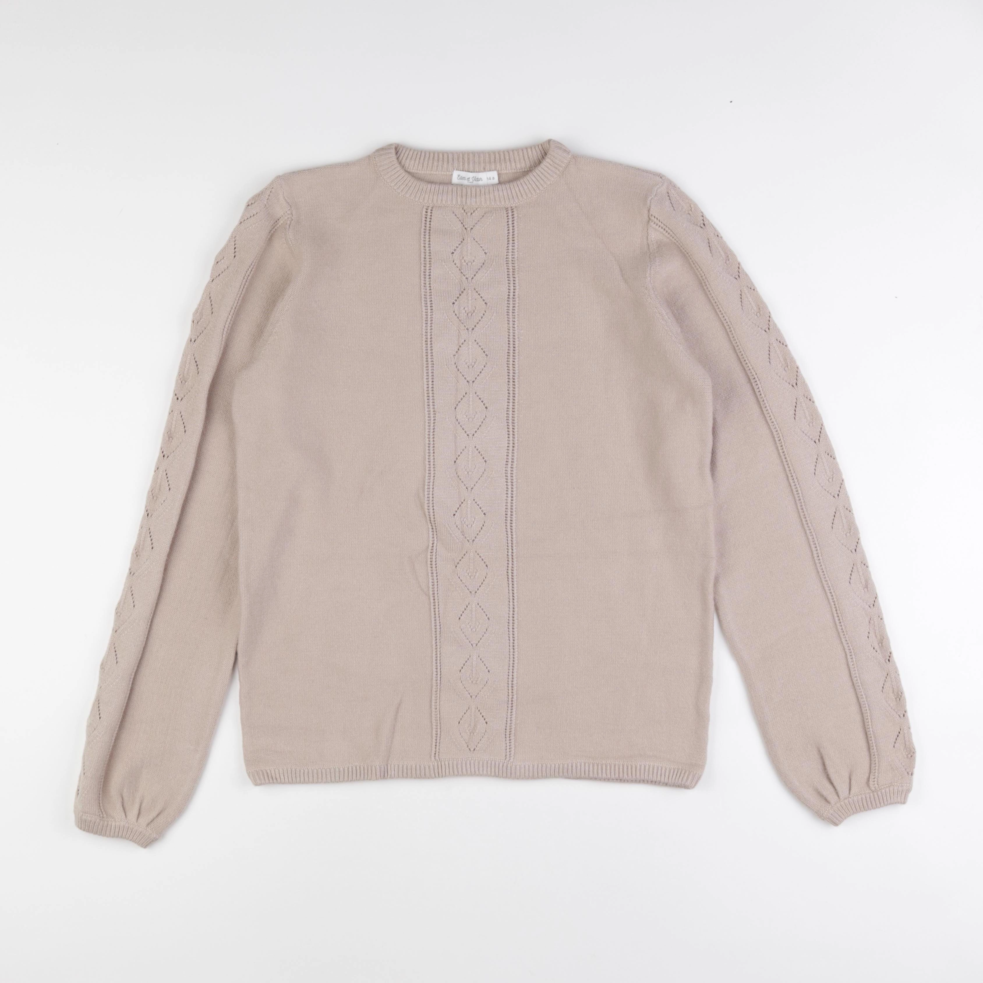 Eden & Victor - pull marron - 14 ans